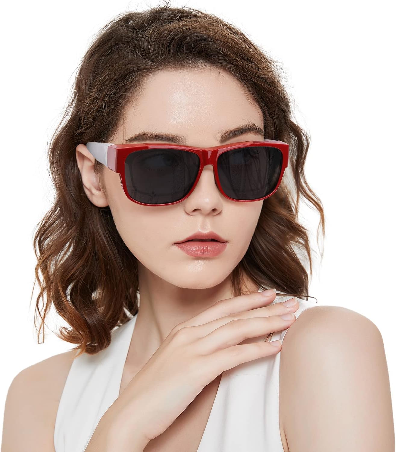 Detalle 2 de LVIOE Over Glasses Fit-over Sunglasses for Women/Men – Polarised Wrap Around Driving Sunglasses