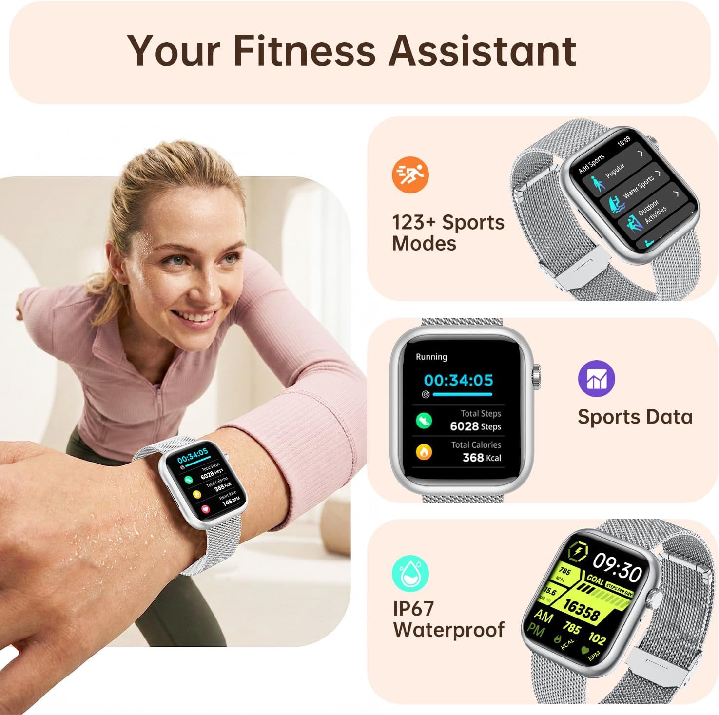 Thumbnail 3 de Women Smartwatch Fitness Tracker for Lady 1.83