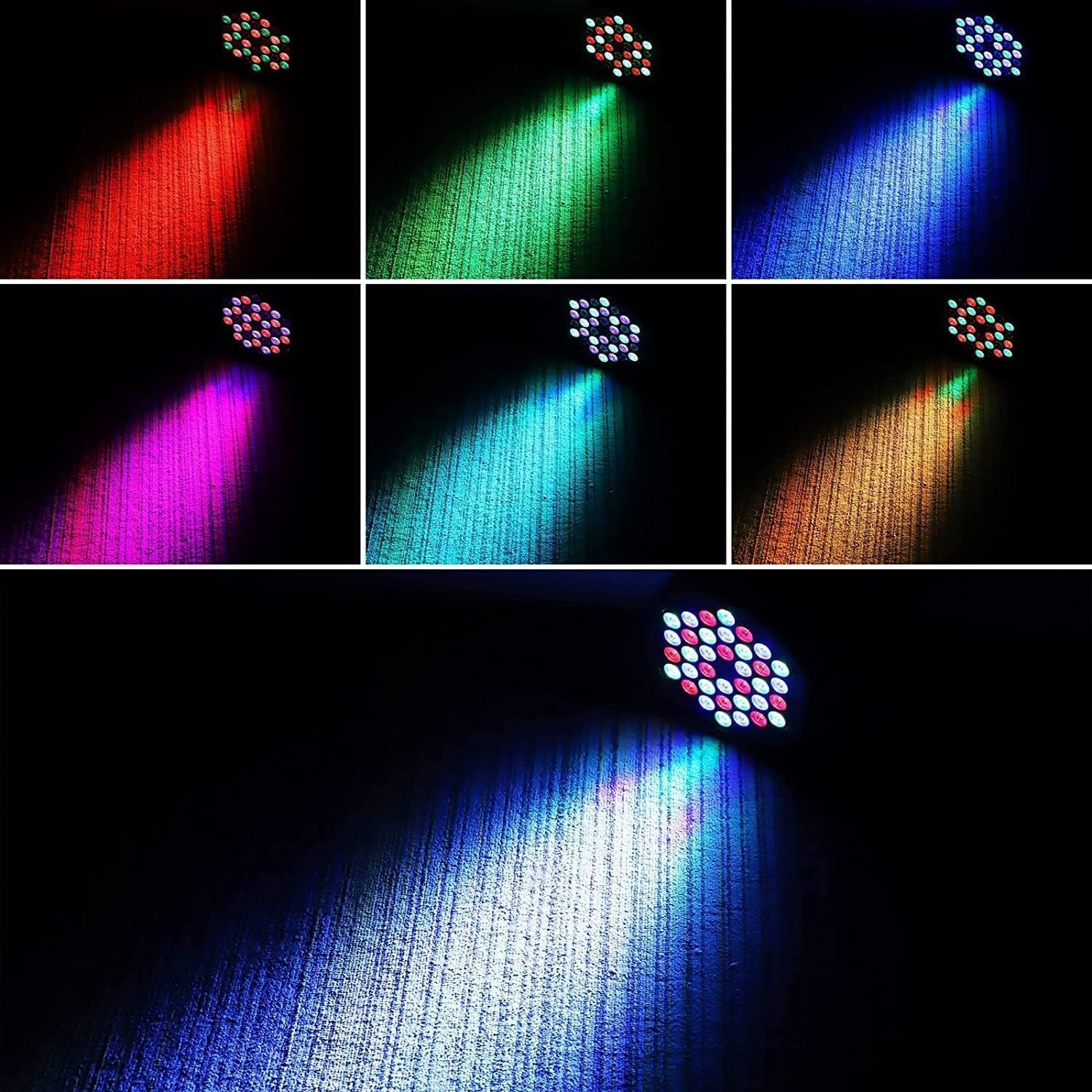 Detalle 2 de HOLDLAMP ZQ01104 Rechargeable RGB Stage Par Lights, 8-Pack with DMX