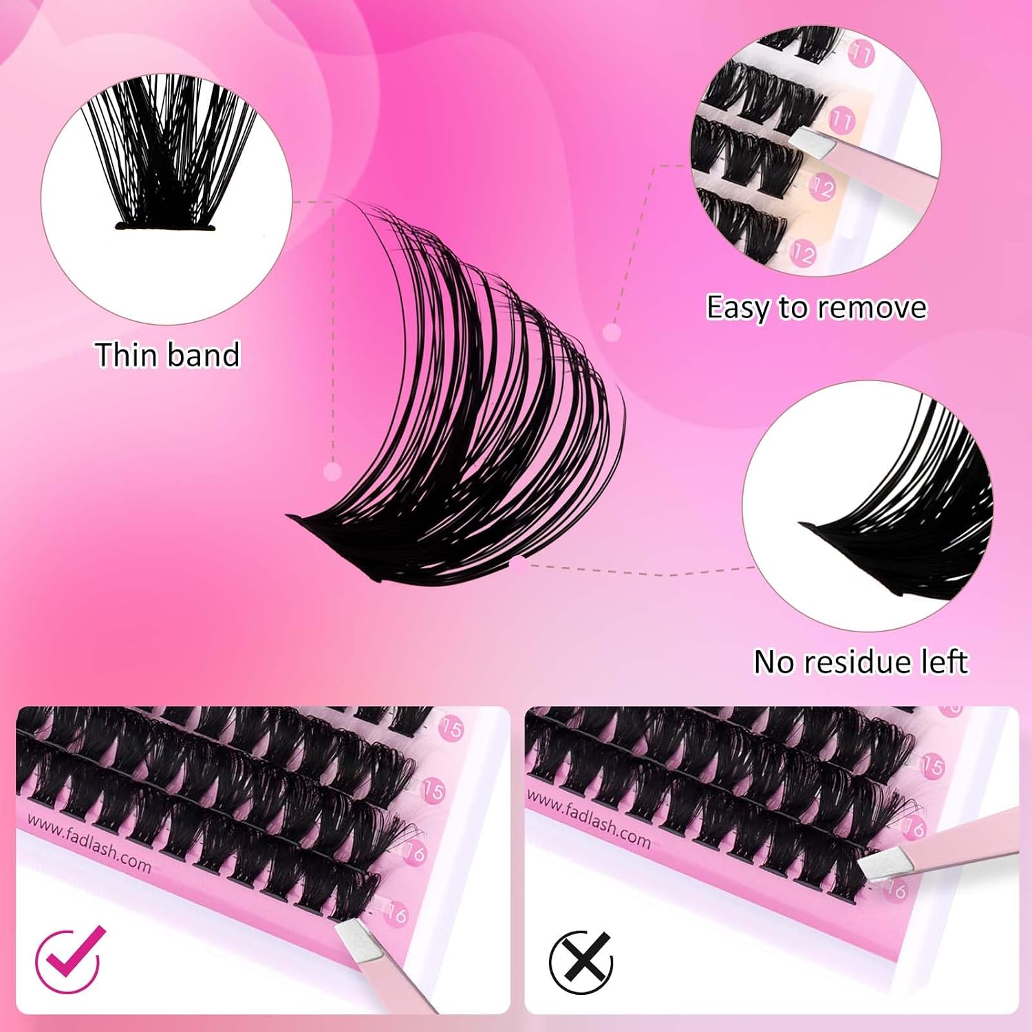 Thumbnail 2 de FADLASH DIY Wimpern Extensions 0,07 D 8–16 mm 80D