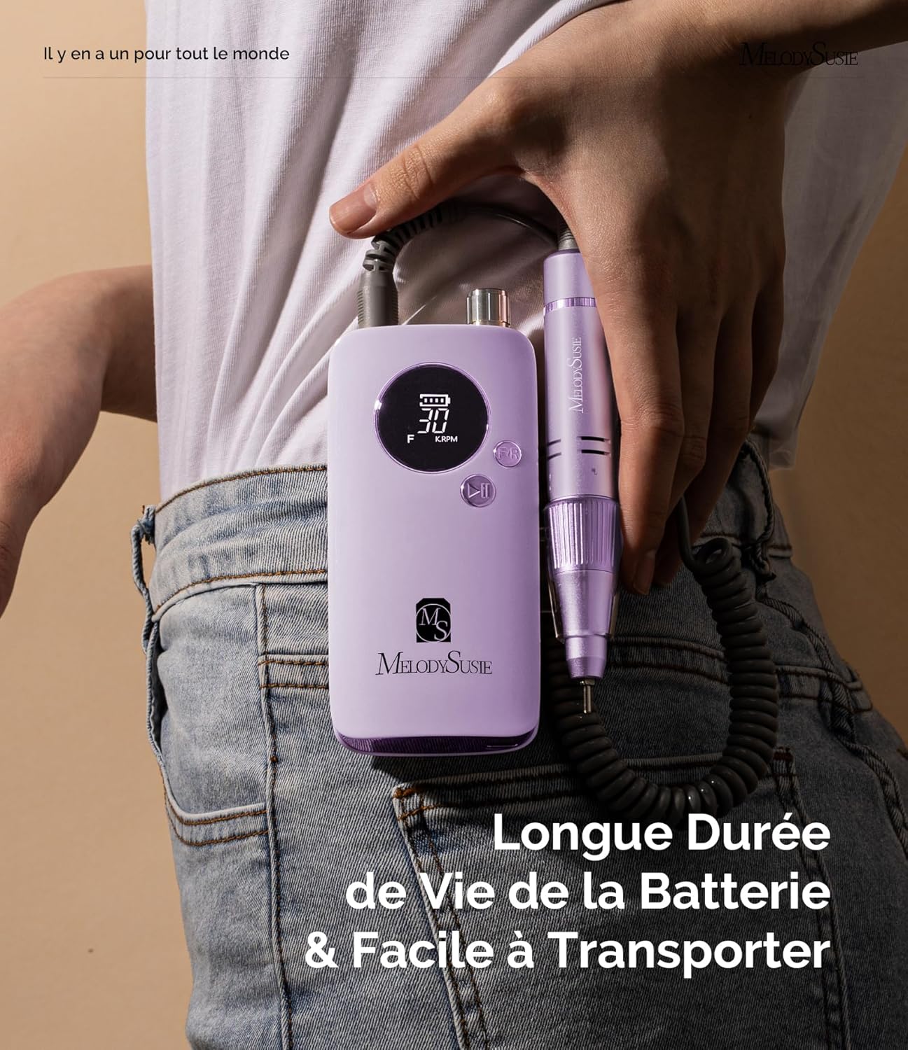 Thumbnail 1 de MelodySusie SC320F ponceuse électrique pour ongles sans fil 30 000 tr/min, rechargeable, avec 6 embouts