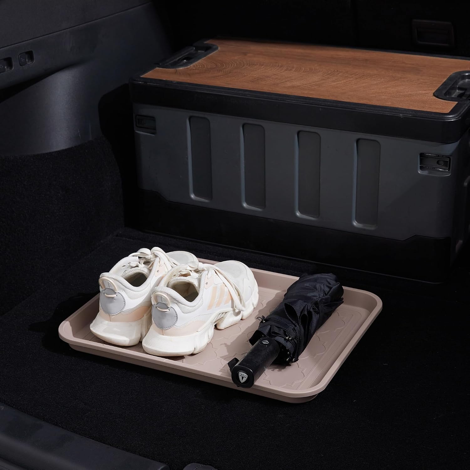 Thumbnail 6 de PETABBY Boot Trays, 2-Pack Waterproof Plastic Shoe Trays, Tan, 16.7 x 12.8 in