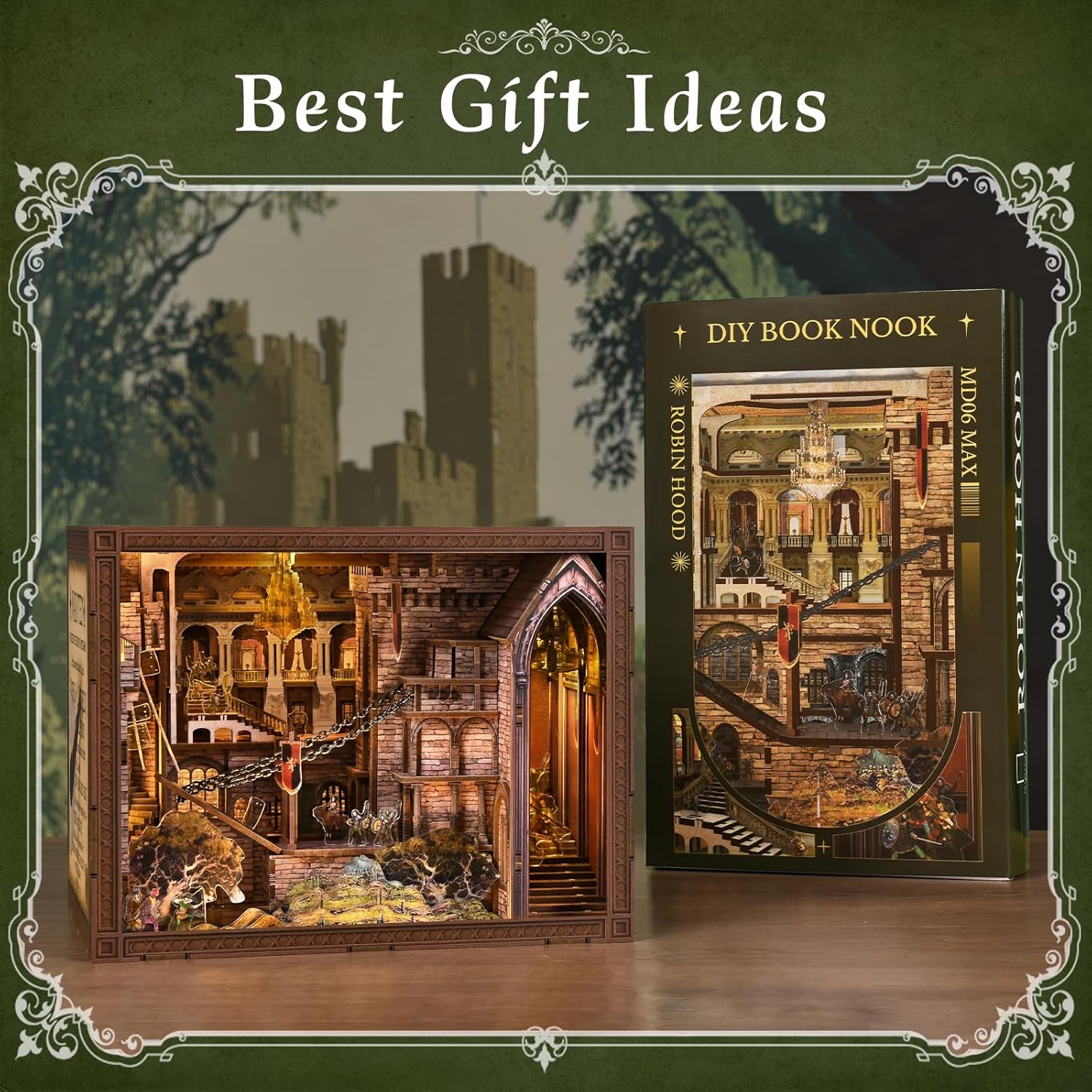 Thumbnail 6 de MiniCity Book Nook Kit – DIY Miniatur-Puppenhaus Bücherecke mit LED & Staubschutz
