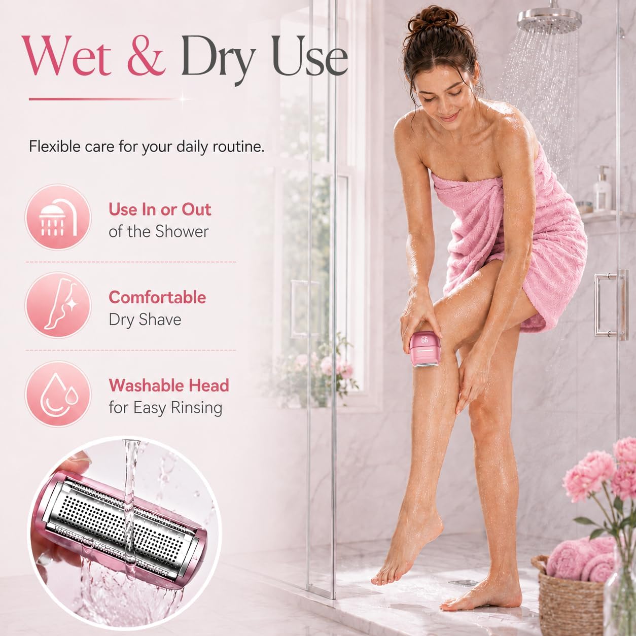 Detalle de UpperX Women's Electric Razor, USB-C