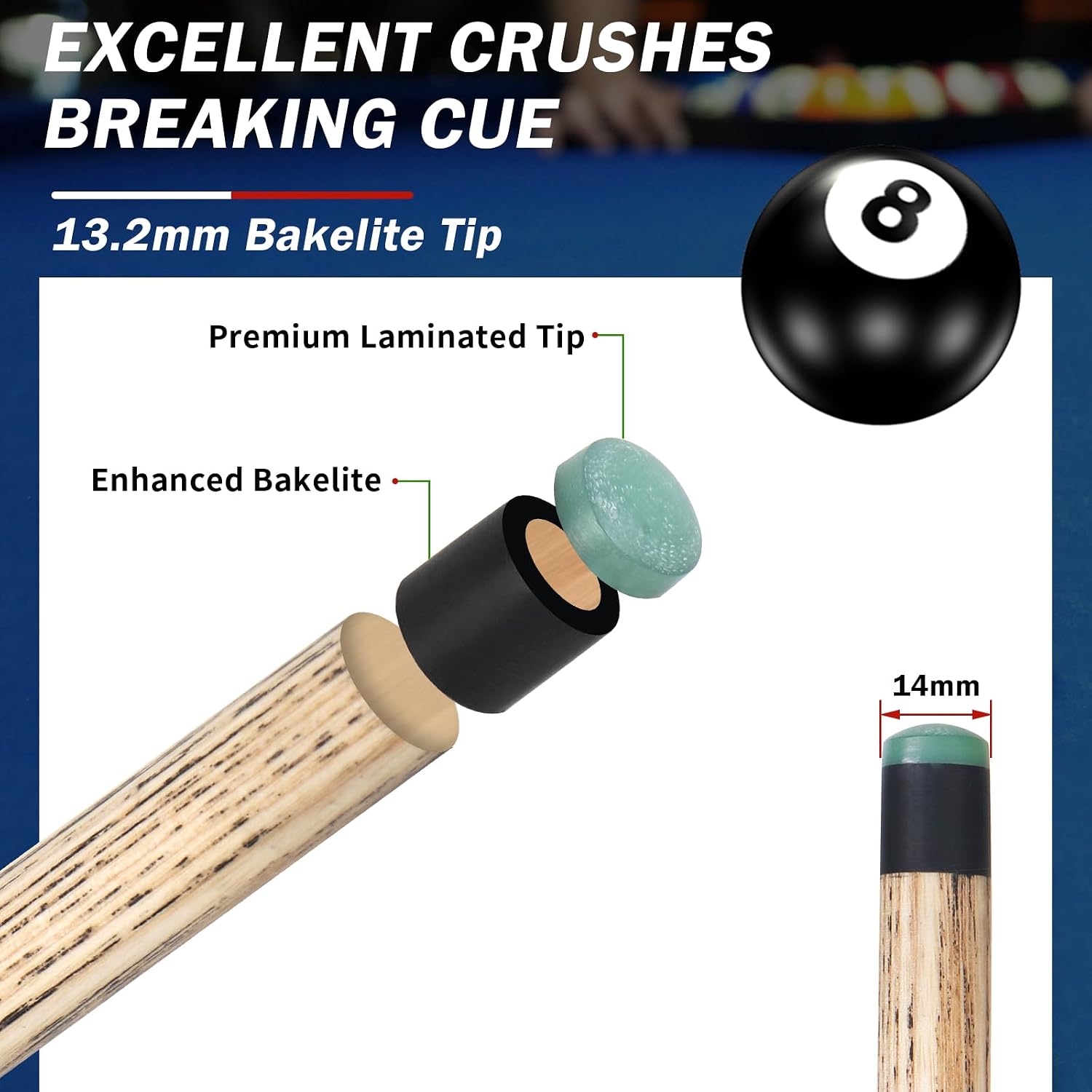 Detalle de Aklot Heavy Hitter Break Cue 23oz