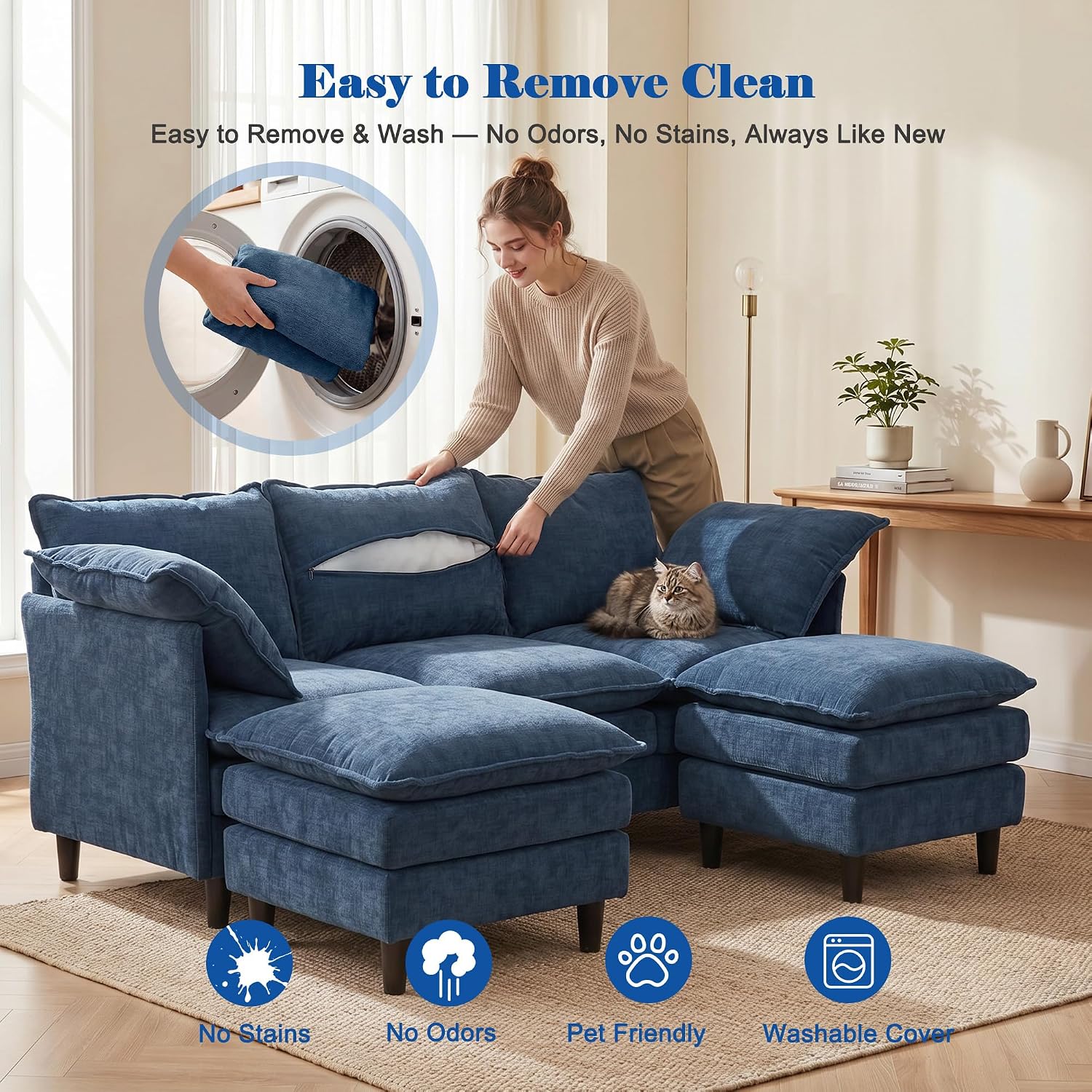 Thumbnail 5 de MUDANT U-Shaped Sofa 69-Inch