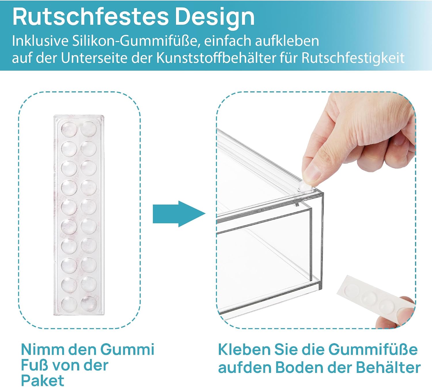 Thumbnail 5 de Vtopmart Boxen Aufbewahrung mit 3 Schubladen – Transparenter Acryl-Organizer für Bad, Schminktisch und Büro