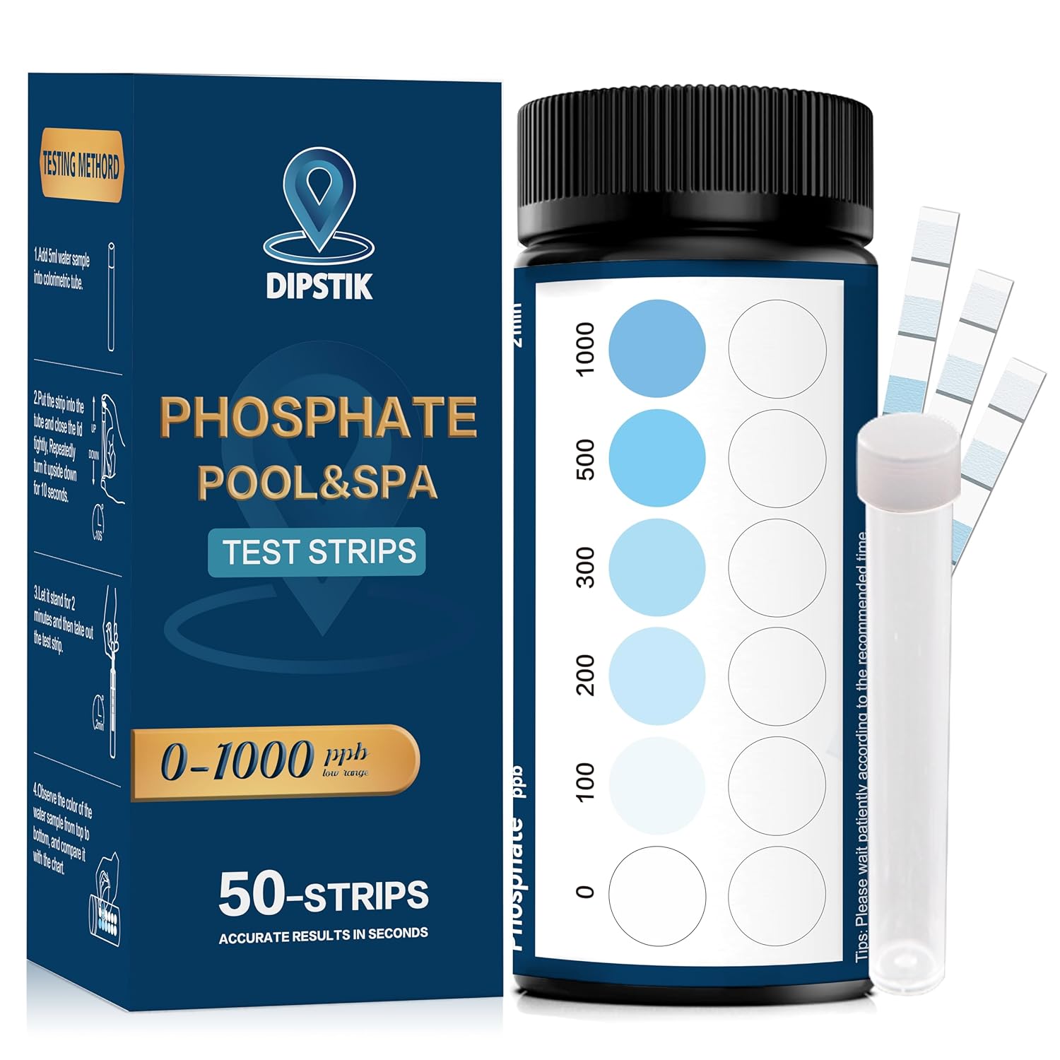Thumbnail 6 de Pool Test Strips (100 Strips) for Total Alkalinity, pH, Free Chlorine/Bromine & Cyanuric Acid