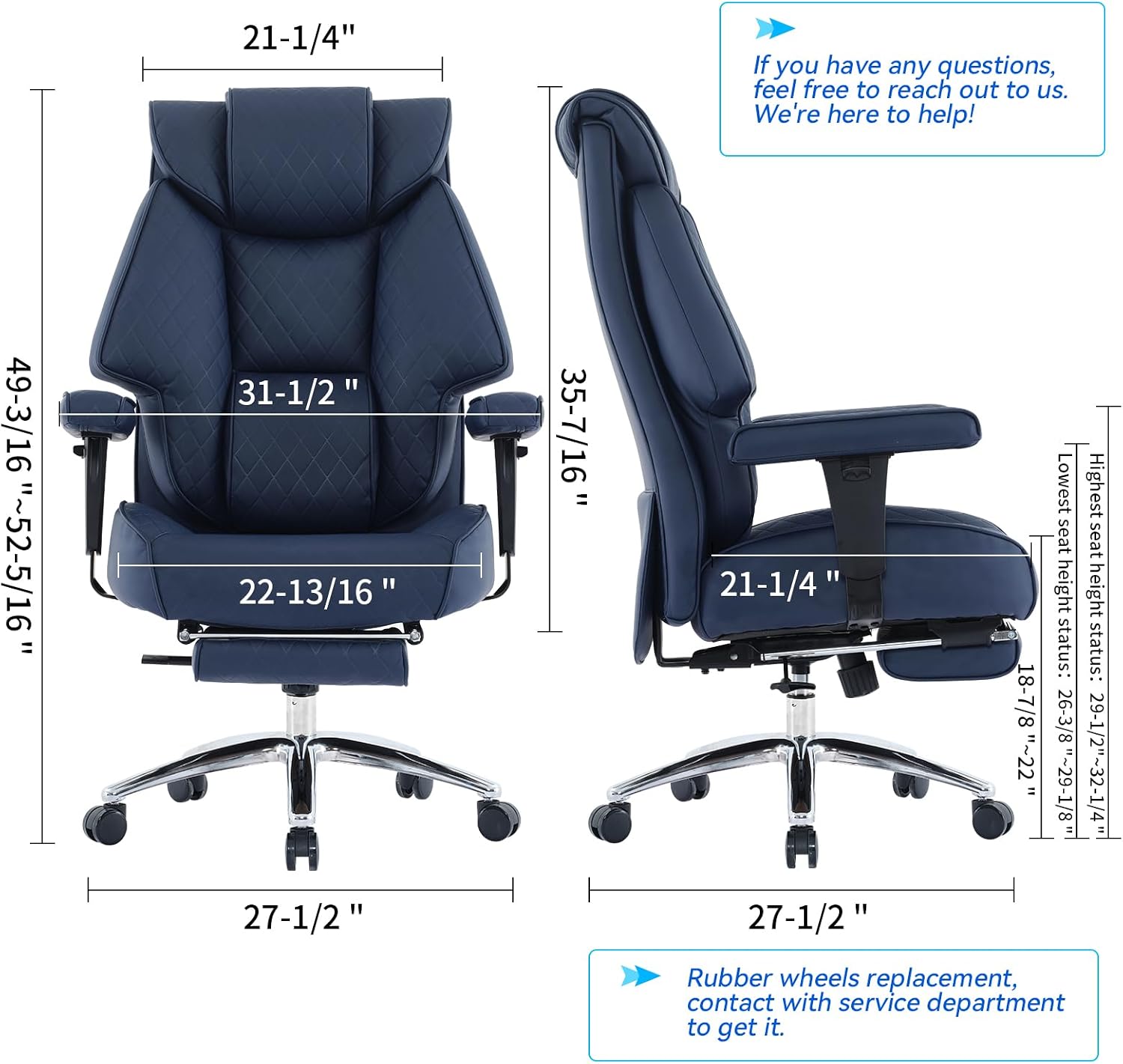 Thumbnail 1 de EXCEBET Big and Tall Office Chair 400lbs