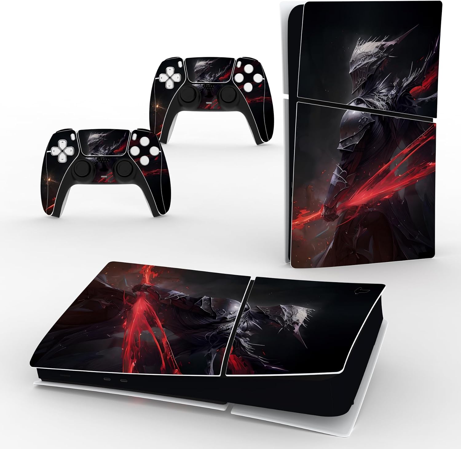 Thumbnail 6 de playvital Full Set Skin Sticker for PS5 Slim Digital Edition (new smaller design) – Abyss Knight