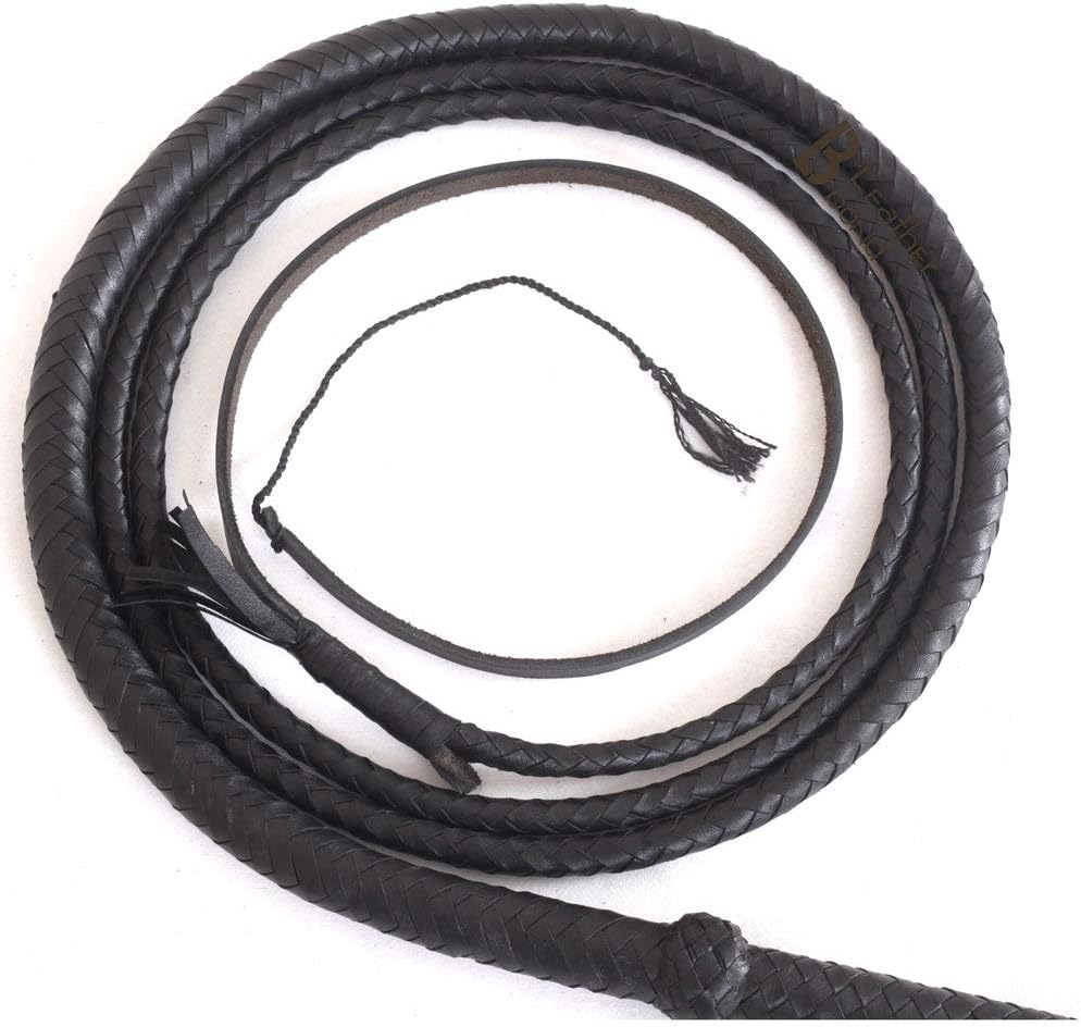 Detalle de Indiana Jones Style Bull Whip, bicz ze skóry bydlęcej, 8 splotów, 1,2 m