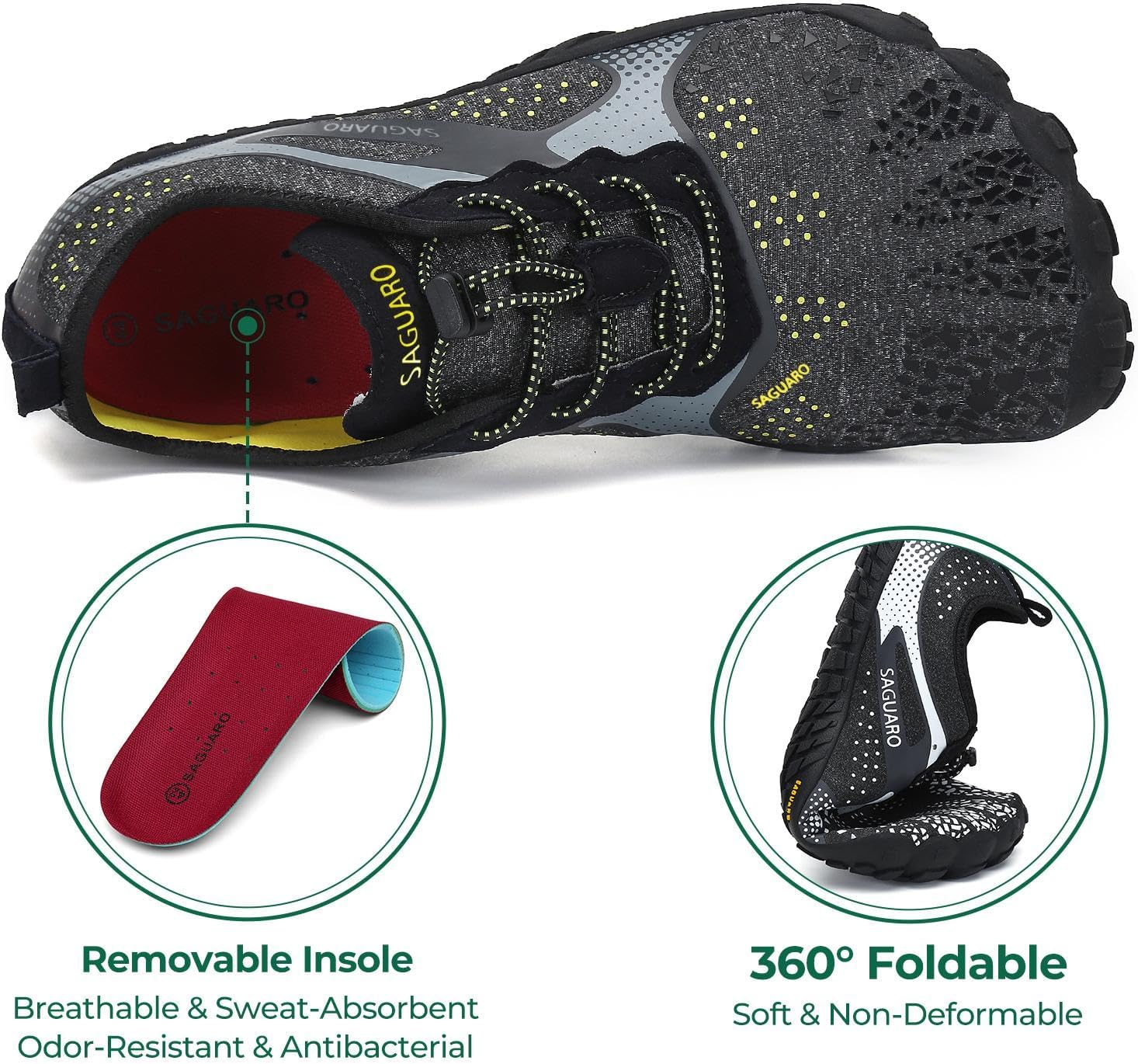 Thumbnail 3 de SAGUARO Homme Femme Chaussure Minimaliste Légère Antidérapante - Trail et Fitness (GR.35-48 EU)