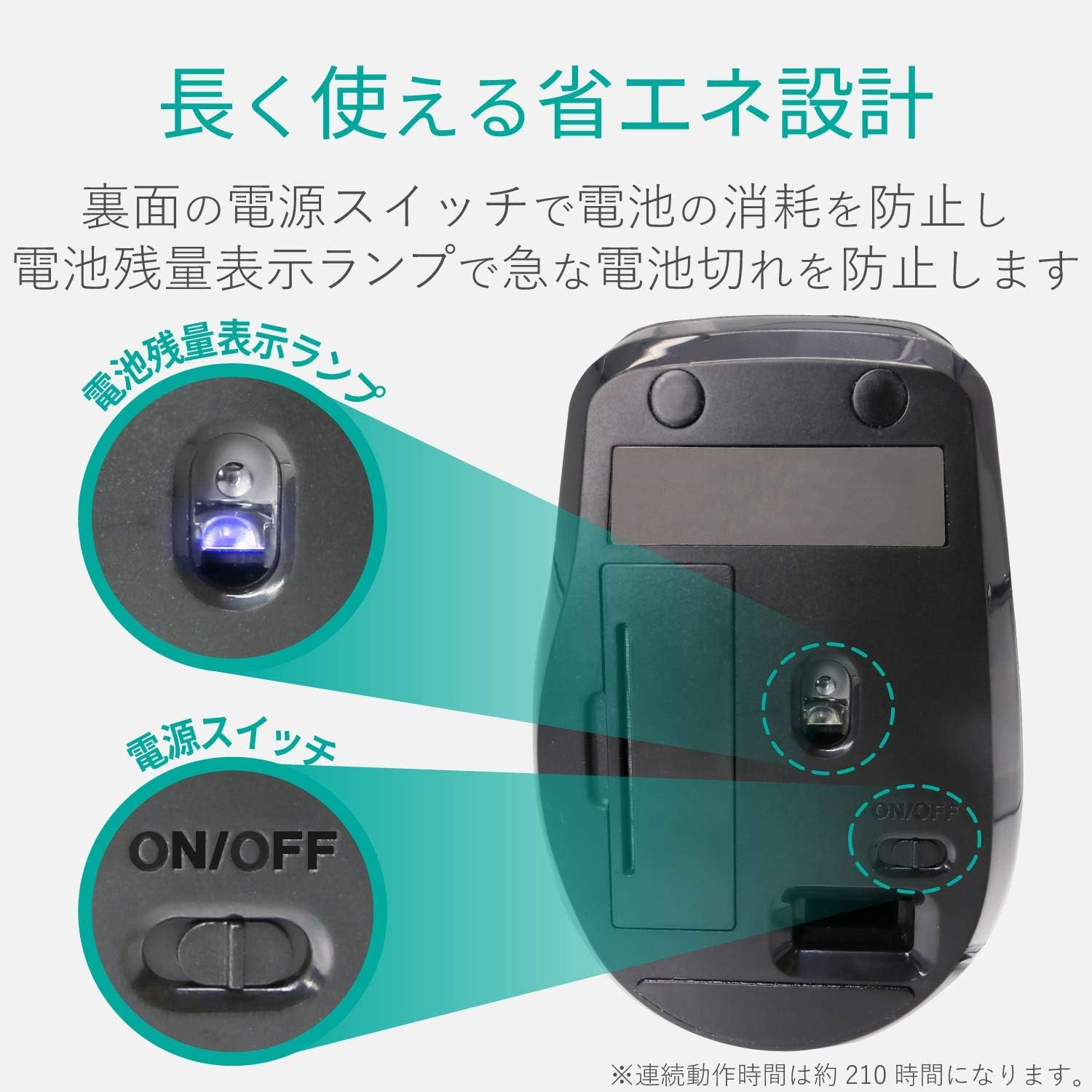 Detalle de エレコム M-FBL01DBXSRD ワイヤレスマウス Mサイズ 5ボタン・静音・レッド
