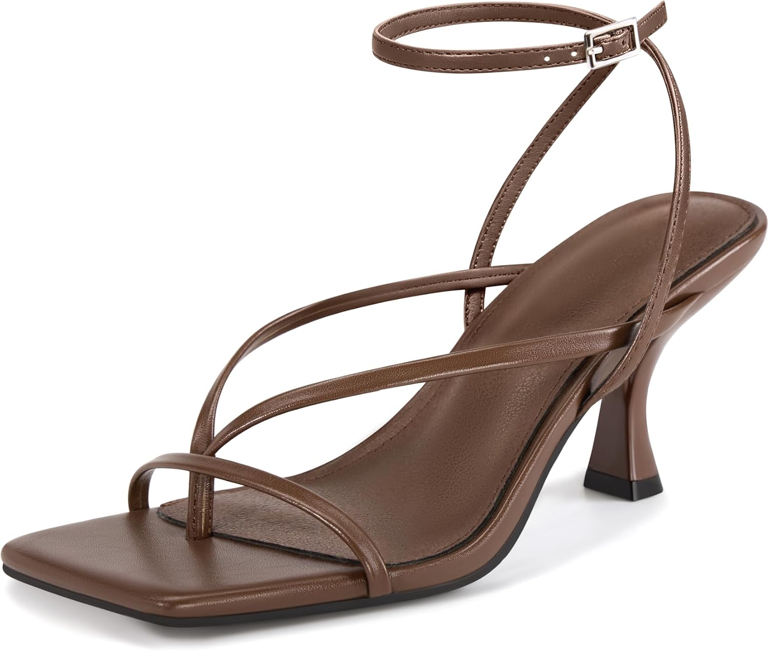 Thumbnail 6 de PiePieBuy Women's Lace Up Heeled Sandals Square Toe Strappy Party Shoes