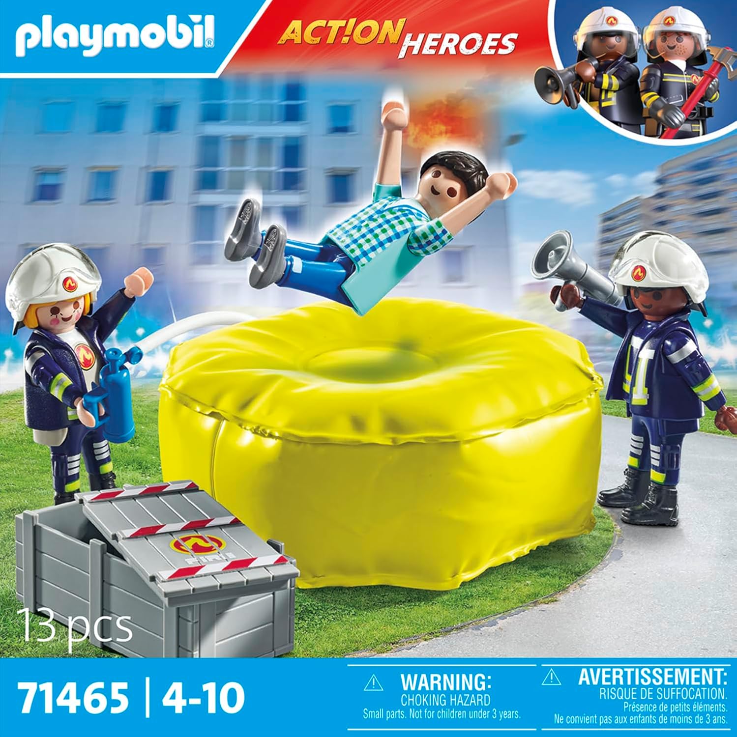 Detalle de PLAYMOBIL Action Heroes 71465 Materasso di Salvataggio dei Pompieri