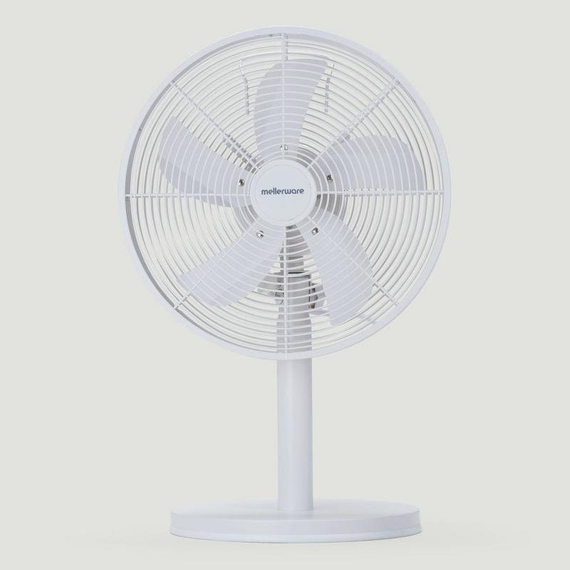 Detalle 2 de Ventilador de sobremesa Mellerware Brizy Circle 35W 5 aspas aluminio blanco