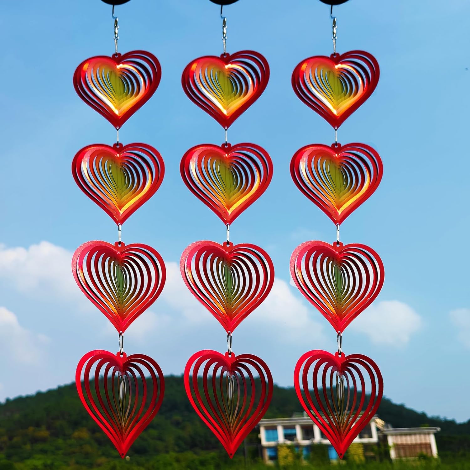 Thumbnail 6 de DJUAN Metal Bird Scare Discs Set (Reflective, Double-Sided) with Wind Spinners for Outdoor Garden & Yard