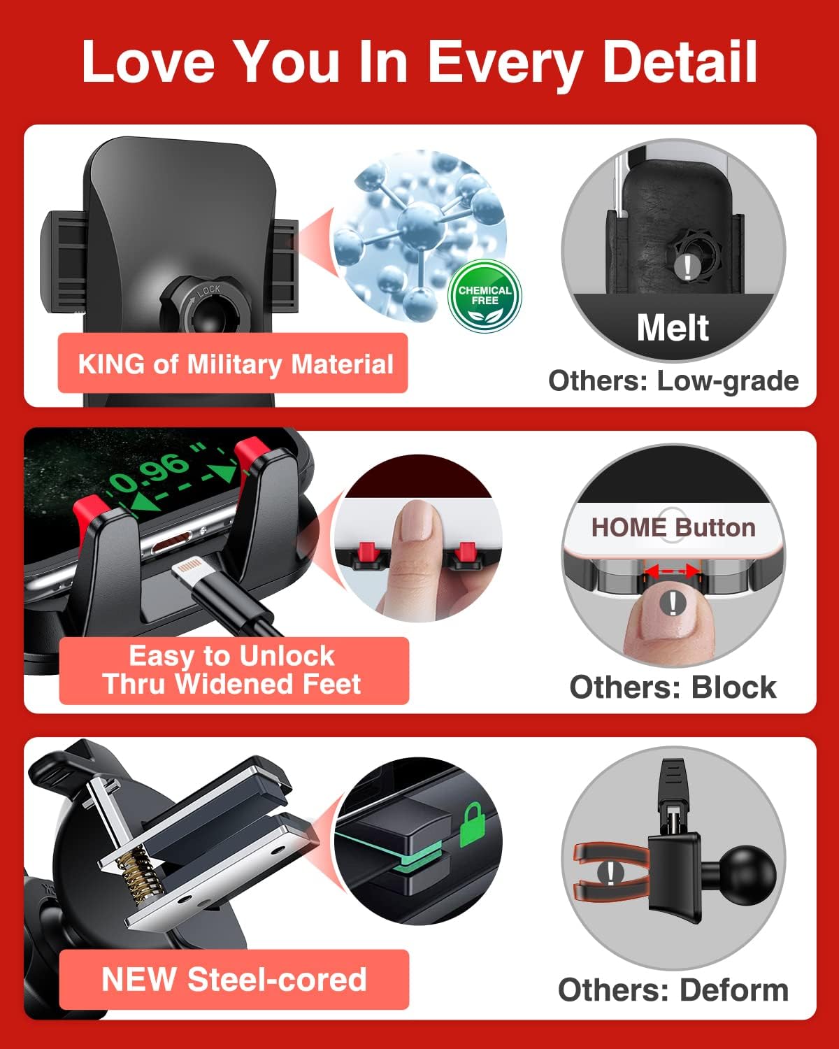 Thumbnail 5 de VANMASS 2025 Military-Grade Car Phone Mount