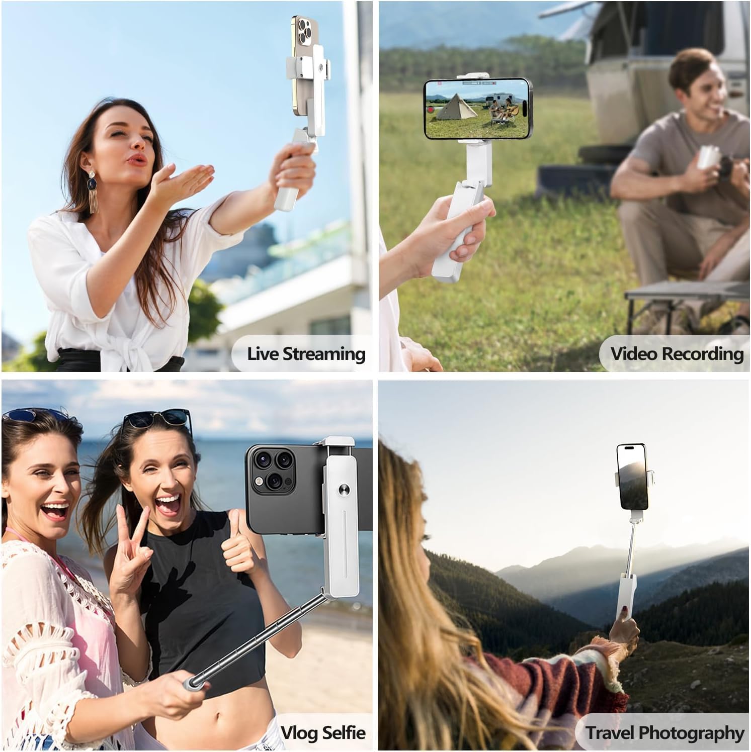 Thumbnail 3 de yAyusi Extendable Mini Selfie Stick for iPhone (Pocket Size with Remote, White)