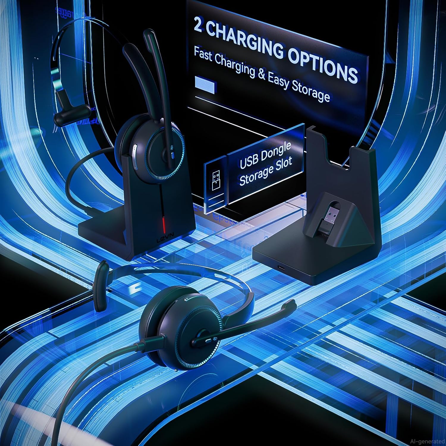 Thumbnail 3 de Wireless Headset with Mic, 65-Hour Battery