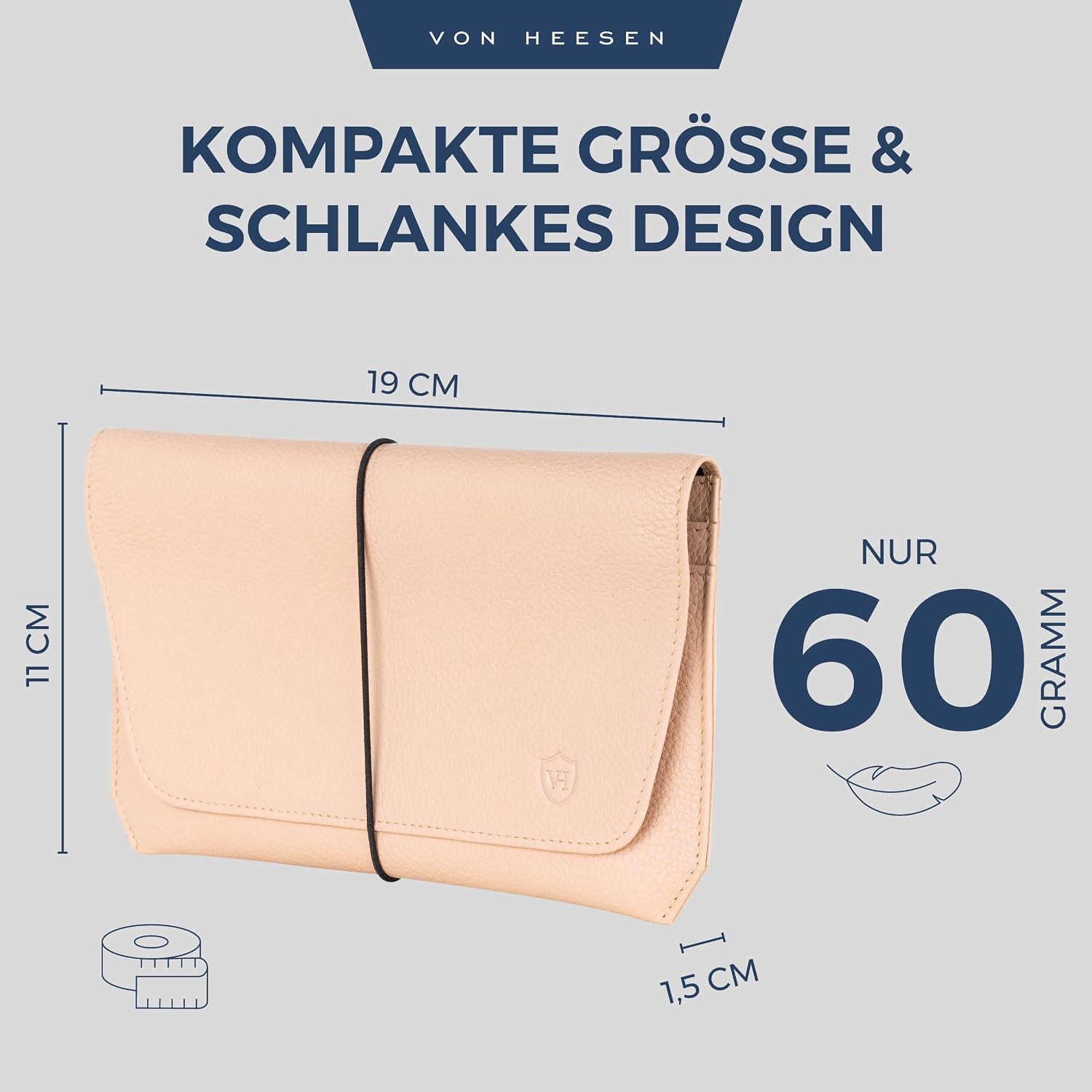 Detalle de VON HEESEN Leder-Reisepasshülle mit RFID-Schutz – Passport-Organizer aus echtem Leder in Rose