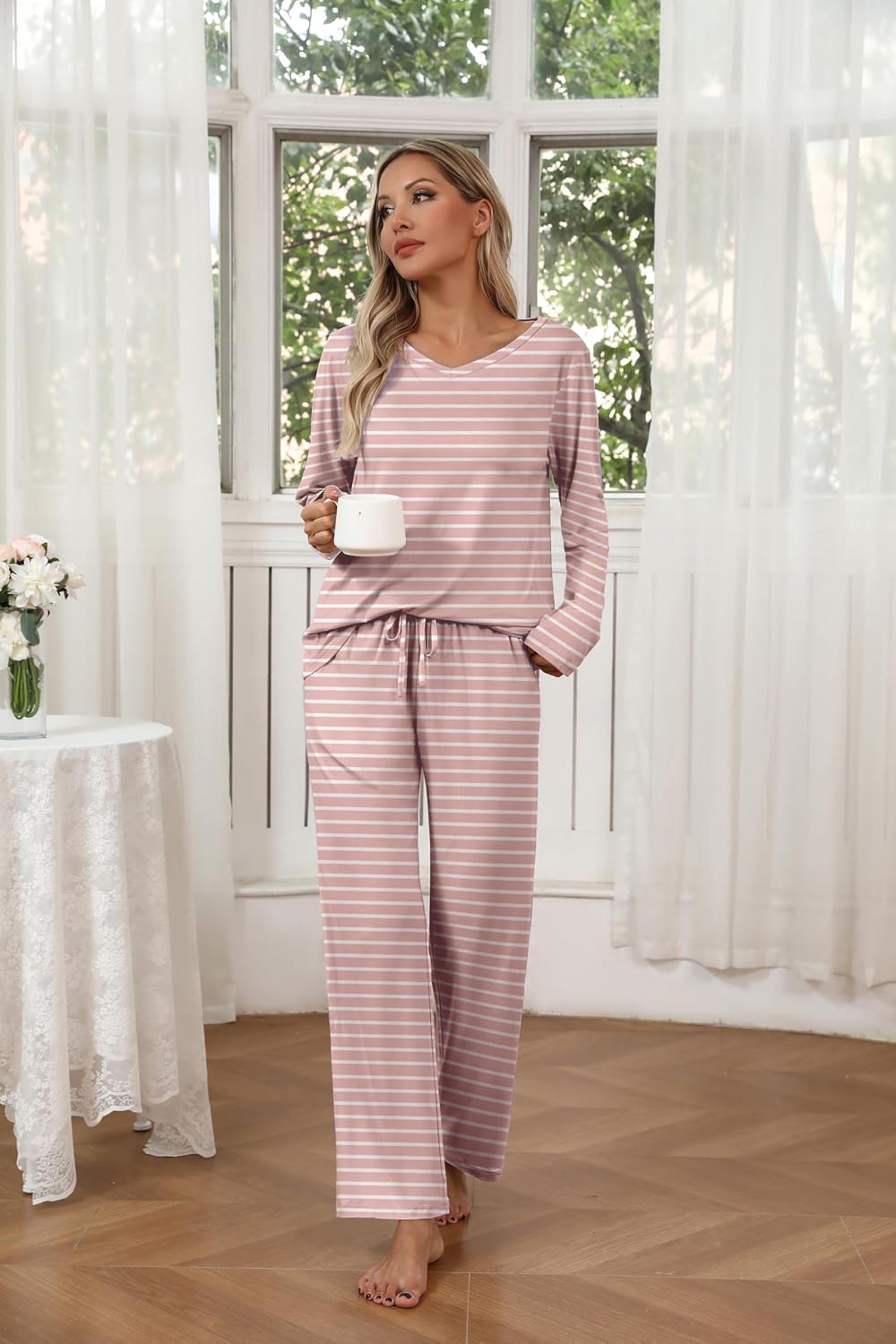 Detalle de Ekouaer Women's Pajama Sets, 2-Pack