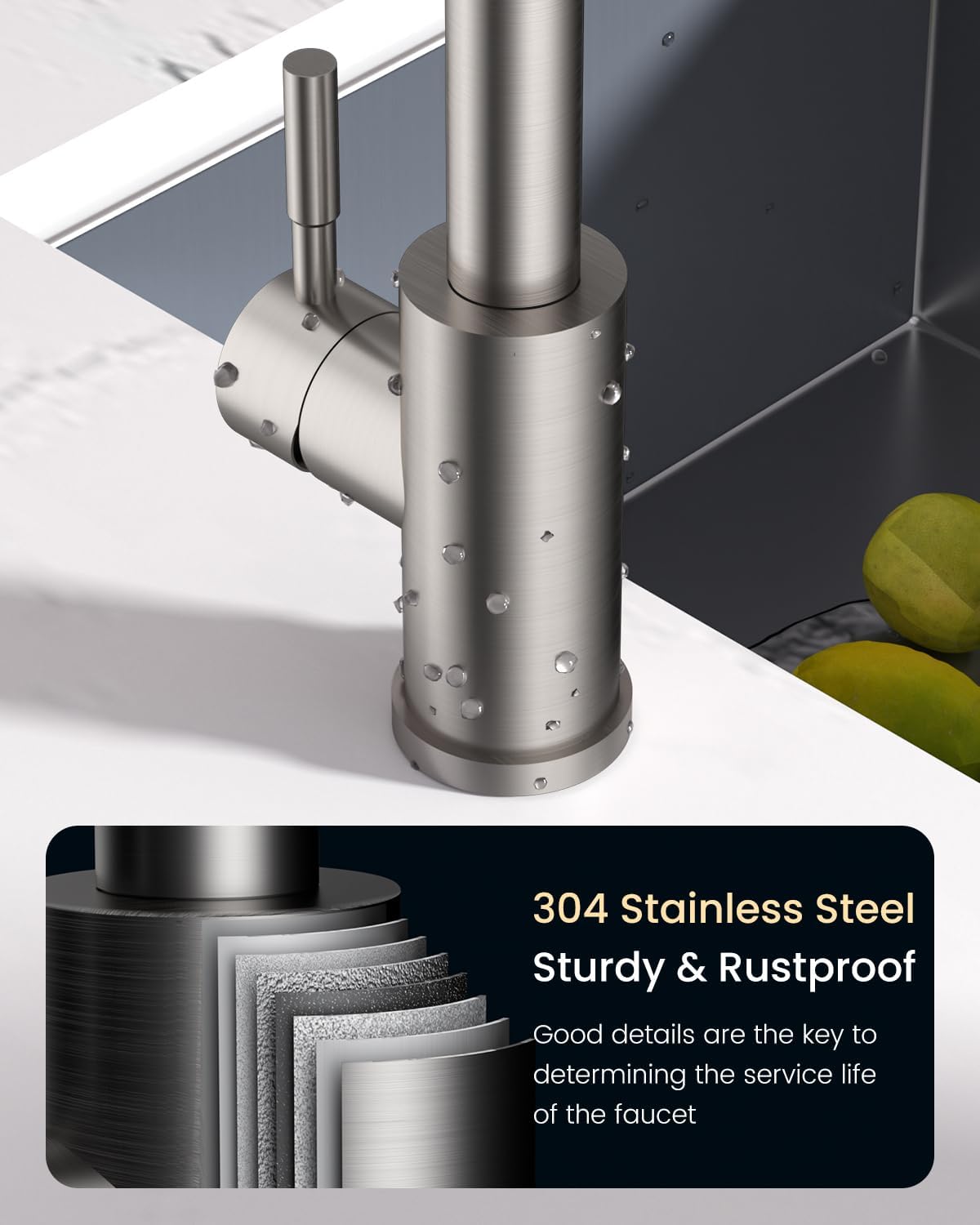 Detalle de APPASO Double Broom mixer tap 210BN