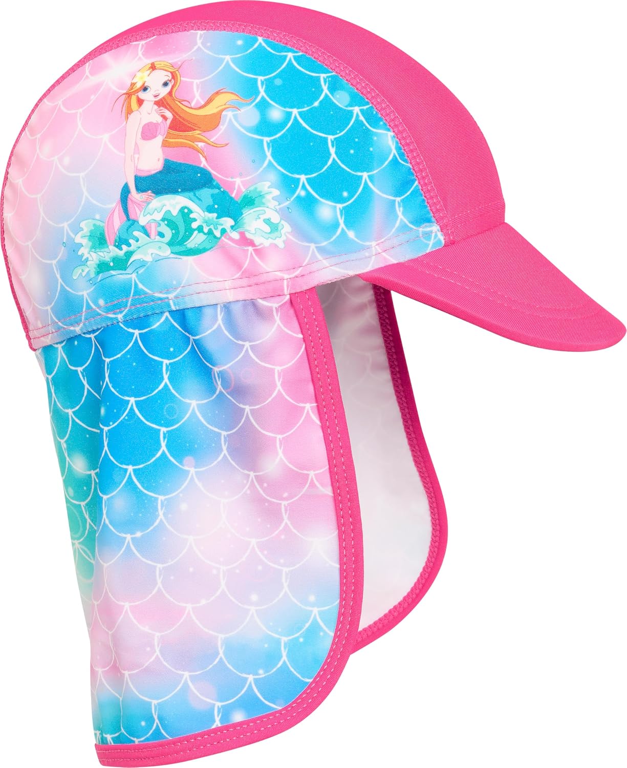 Detalle 2 de Playshoes Fille UV-Schutz Mütze Meerjungfrau – Chapeau de Soleil Rose 53 cm