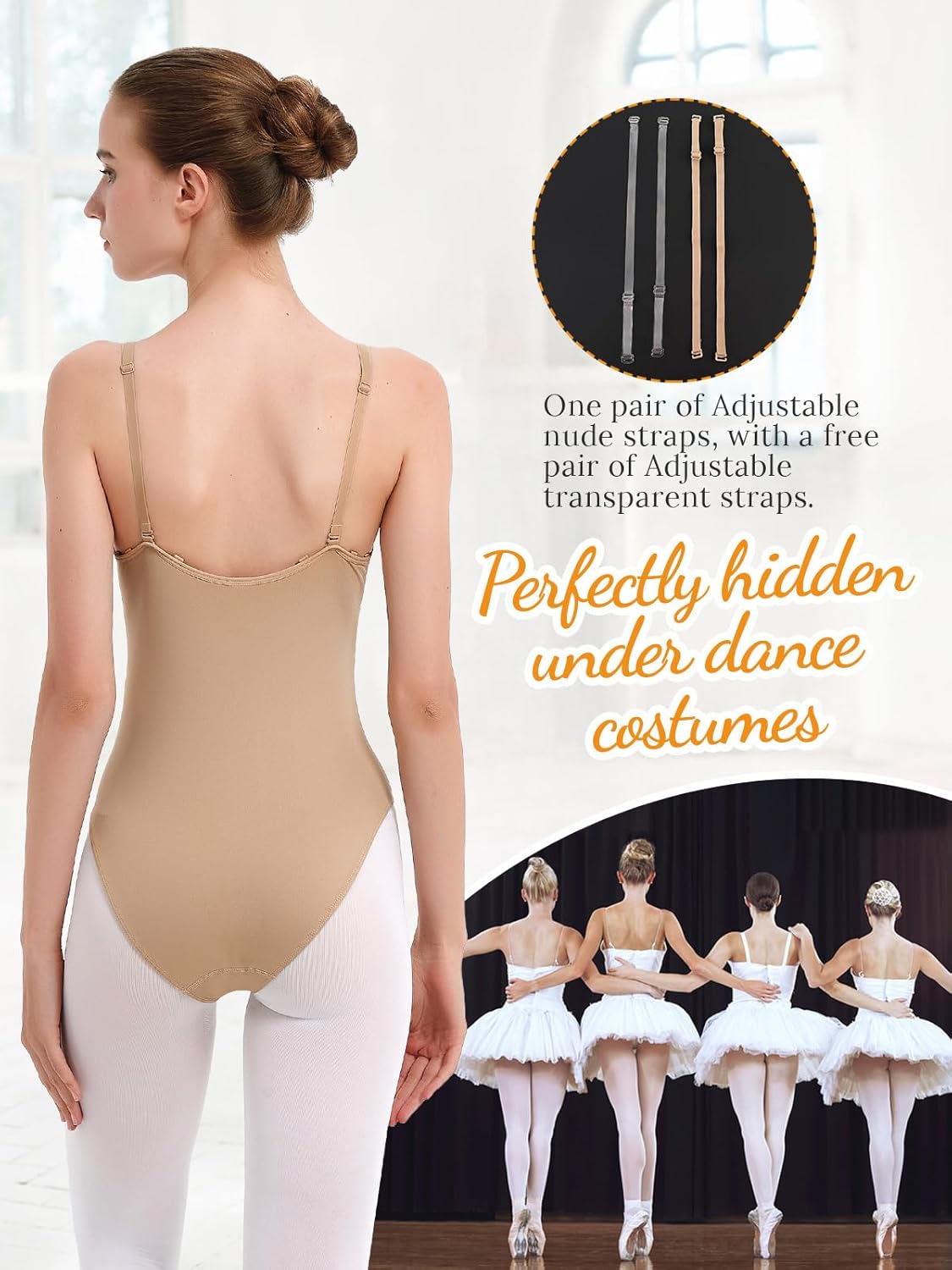 Detalle de Kefiyis justaucorps de ballet nude sans couture pour fille et adulte