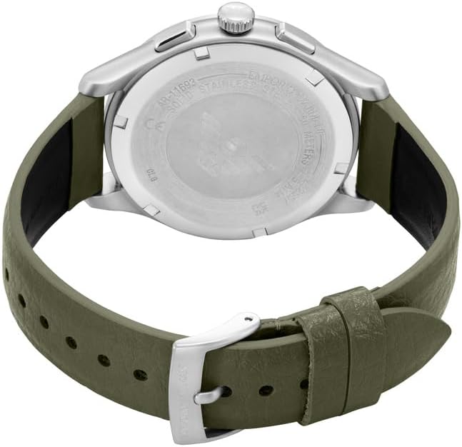 Detalle de Emporio Armani Uhr mit Chronograph und grünem Lederband