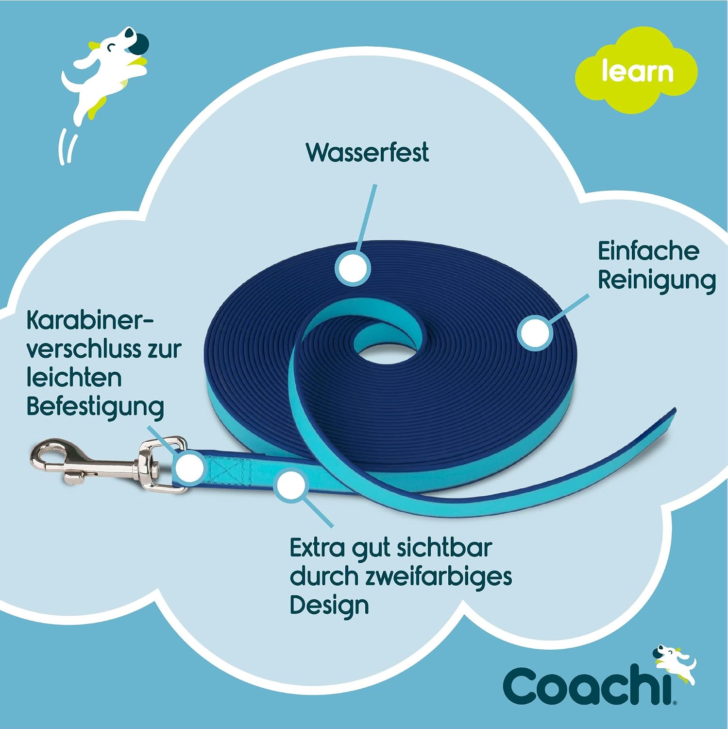 Detalle de Coachi Training Line 10 m, Rückrufleine für Hunde