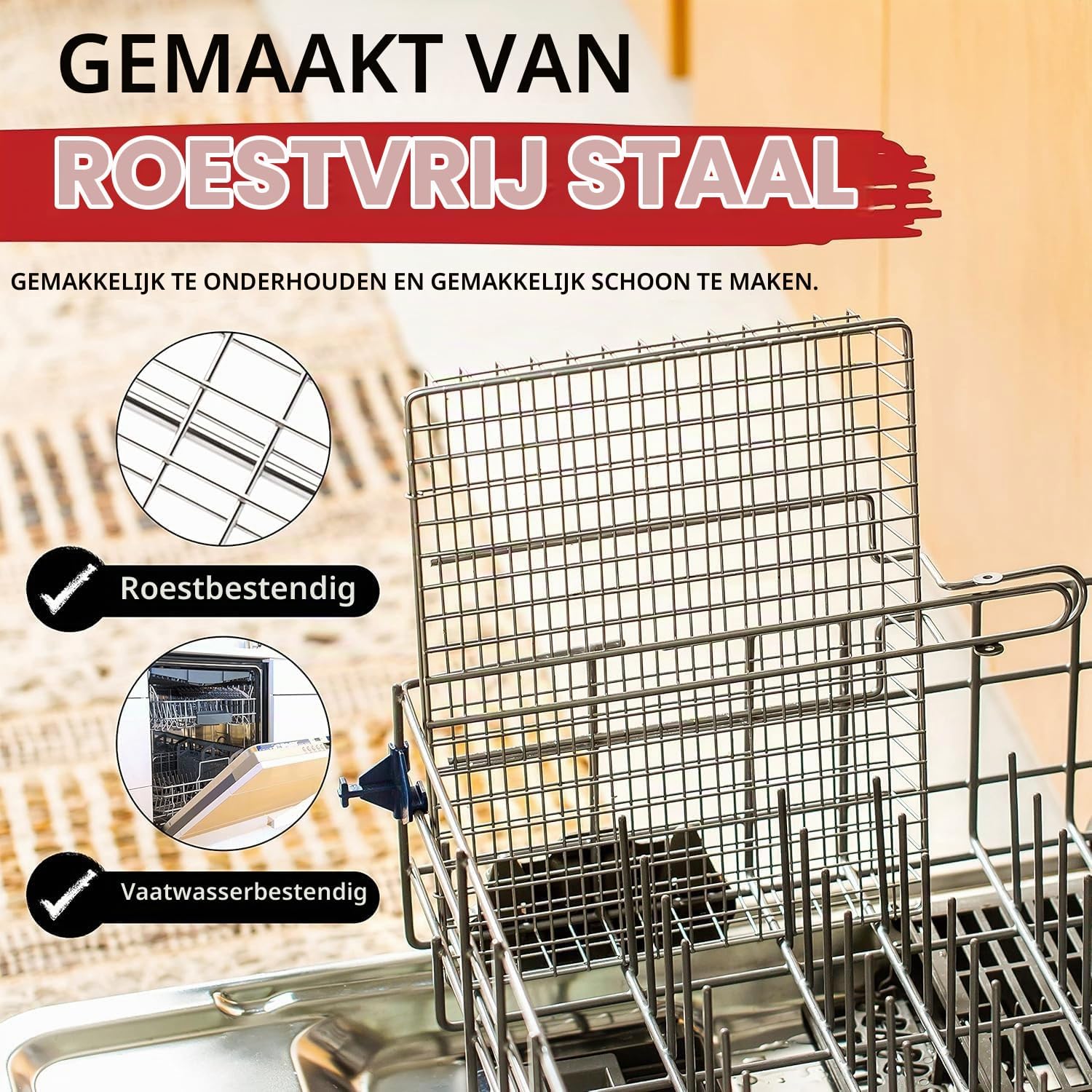 Thumbnail 4 de SHIZZO EA-G5JB-V5TC grillmandset van roestvrij staal met deksel