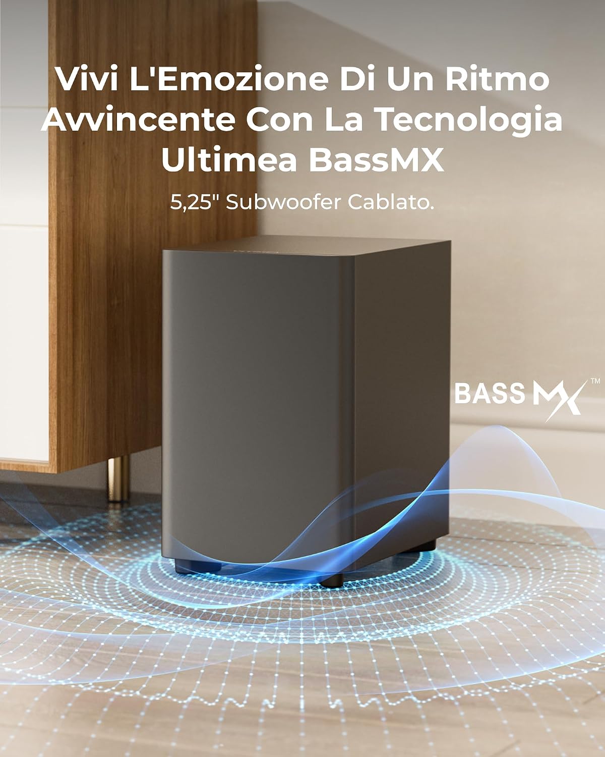 Detalle de ULTIMEA 7.1Ch Surround Soundbar con Aura A40 Pro: suono avvolgente e controlli intelligenti