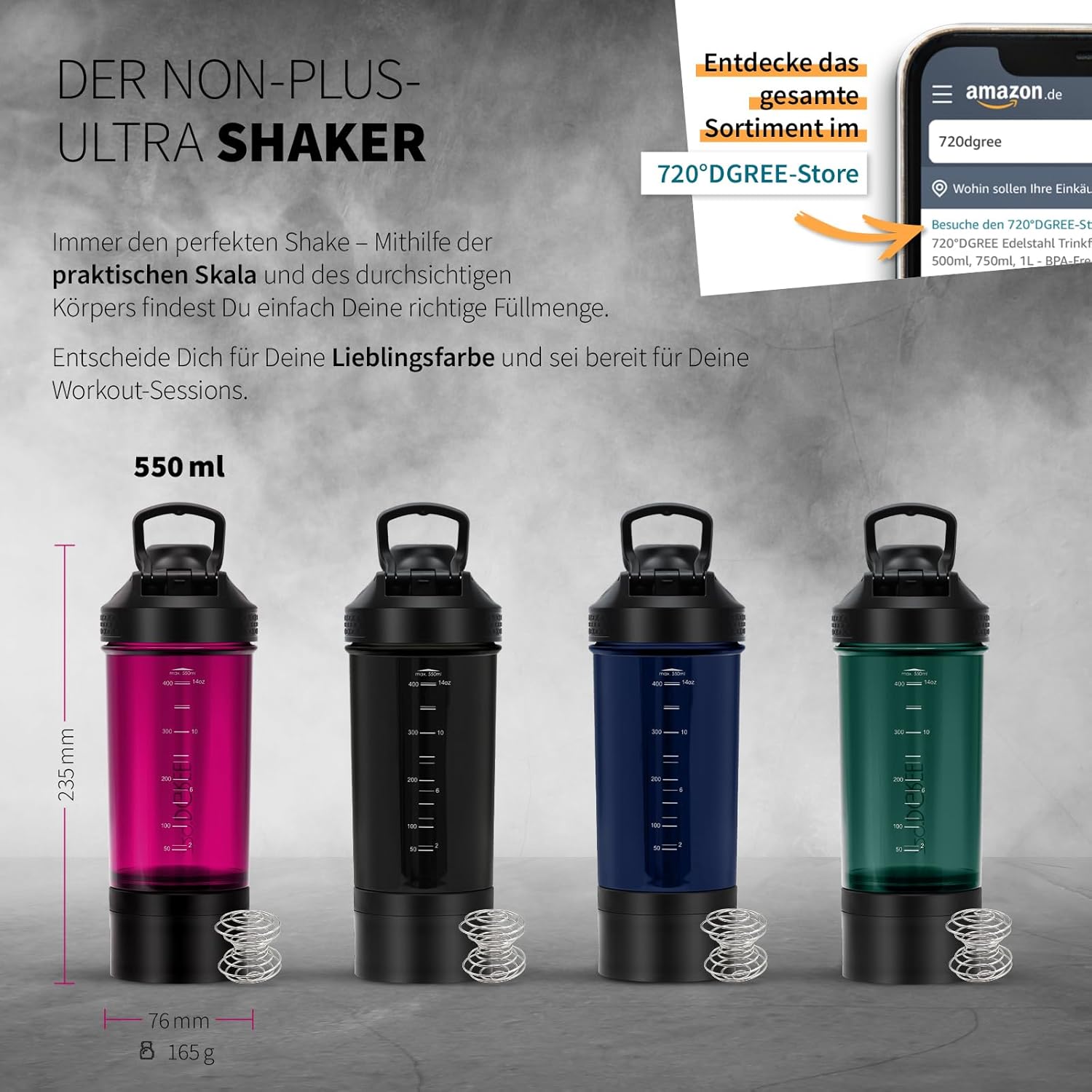 Thumbnail 3 de 720°DGREE uberShaker Protein Shaker 550ml 🏋