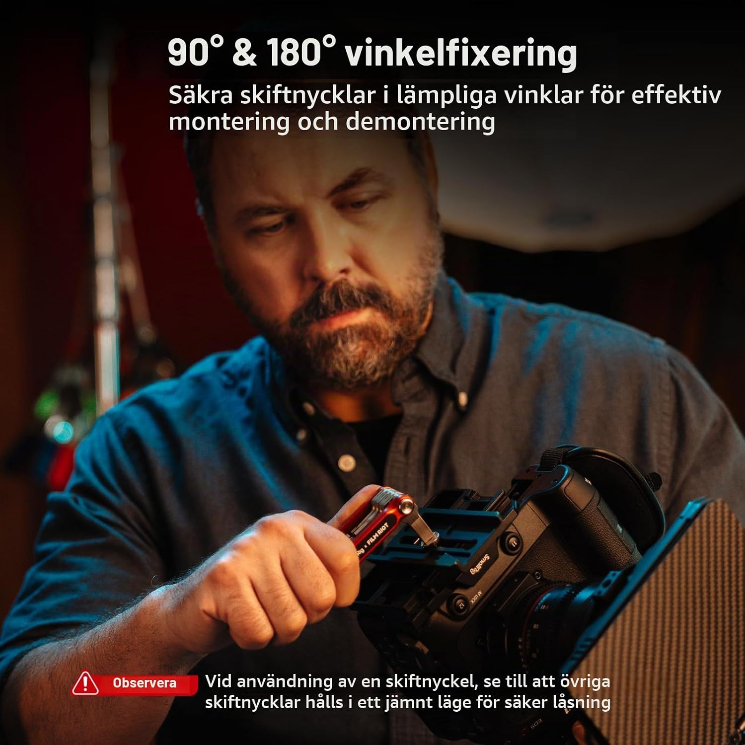 Detalle de SMALLRIG x FILM RIOT 4811 hopfällbart multiverktyg, 7-i-1 med vinkellåsning