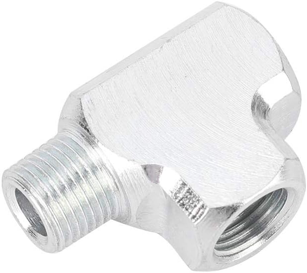 Detalle de Aramox T-koppling för manometer, 1/8 tum, aluminiumlegering och 3-vägsdesign