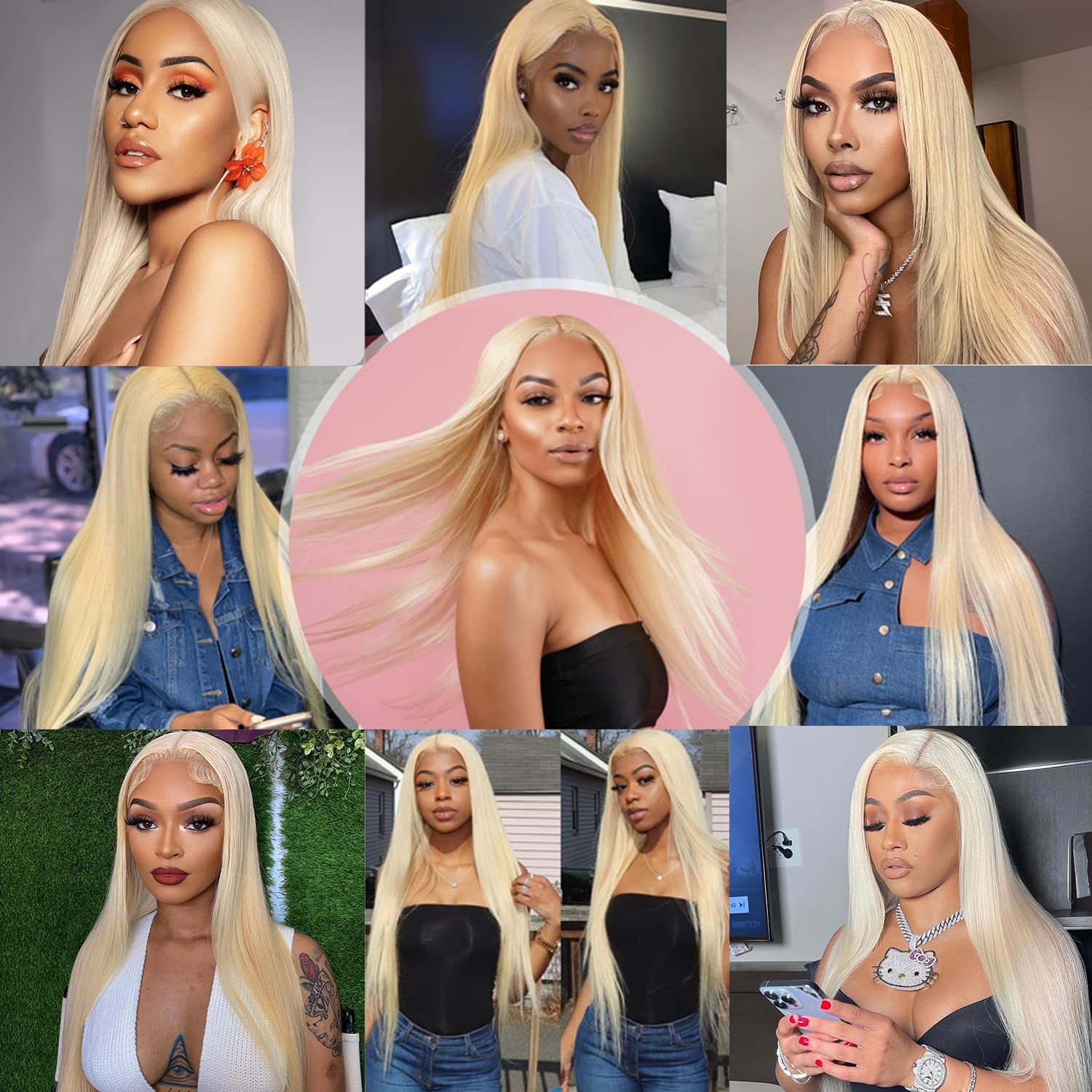 Thumbnail 6 de Myecool 30 Inch 613 Lace Front Wig – 13x5 HD Blonde Brazilian Human Hair