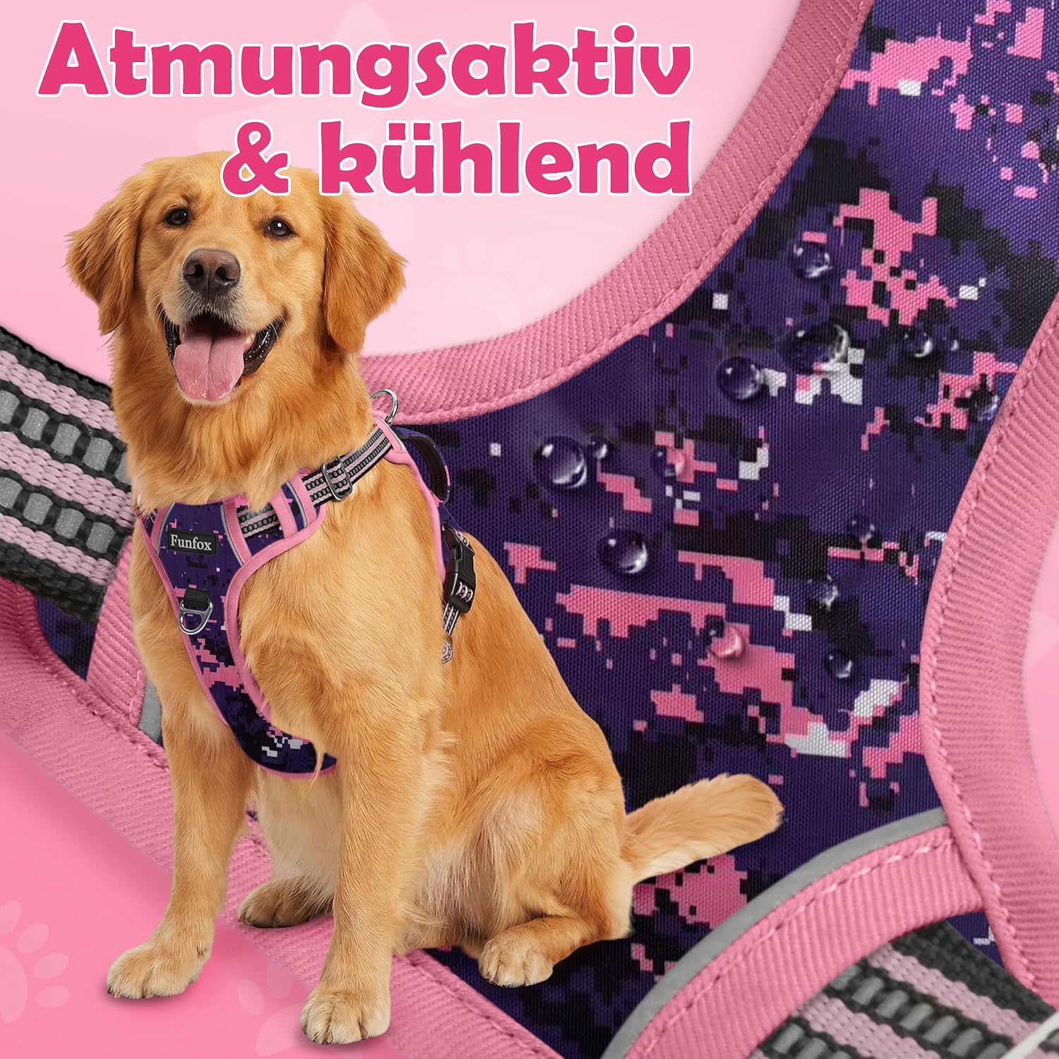 Thumbnail 5 de Funfox Hundegeschirr Mittelgroße Hunde – Anti Zug, verstellbar, reflektierende Streifen