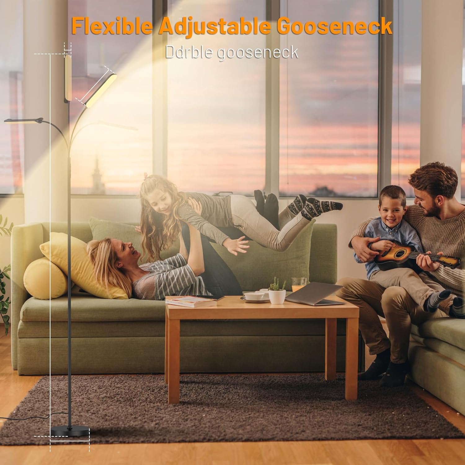 Thumbnail 6 de MUKUXIN LED Uplighter Floor Lamp with Remote & Touch Control (Black) – 18W Dimmable with Timer