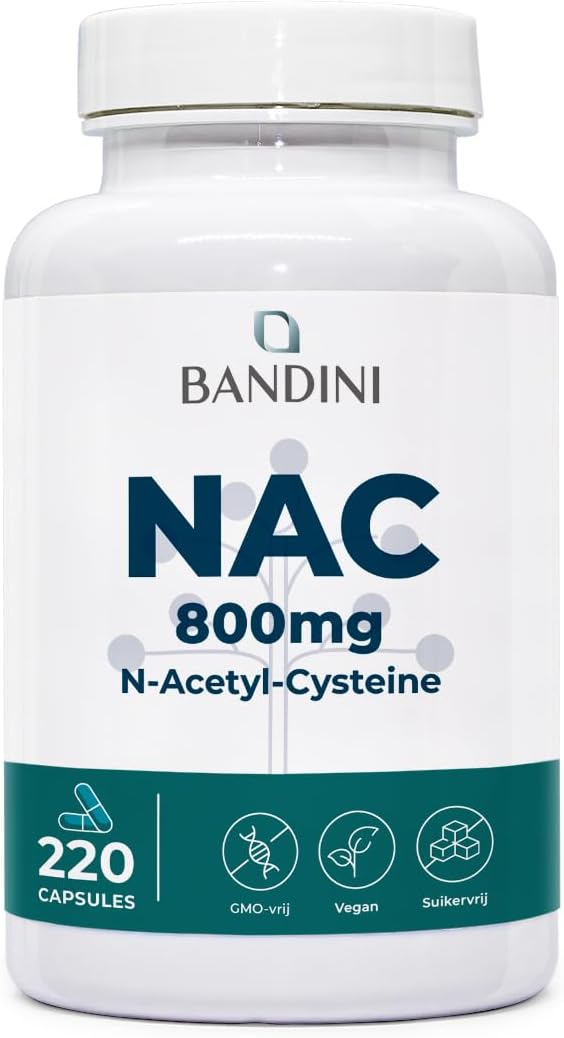 Detalle de BANDINI NAC 800 mg capsules, 220 stuks, vegan