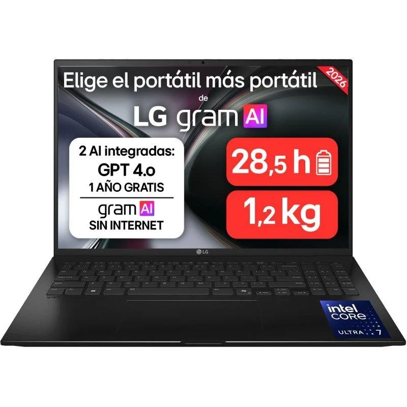 Detalle de LG Gram 16Z90S 16"/ Intel Arc/ 32GB/ 512GB SSD: ultraligero potente para creadores en movilidad