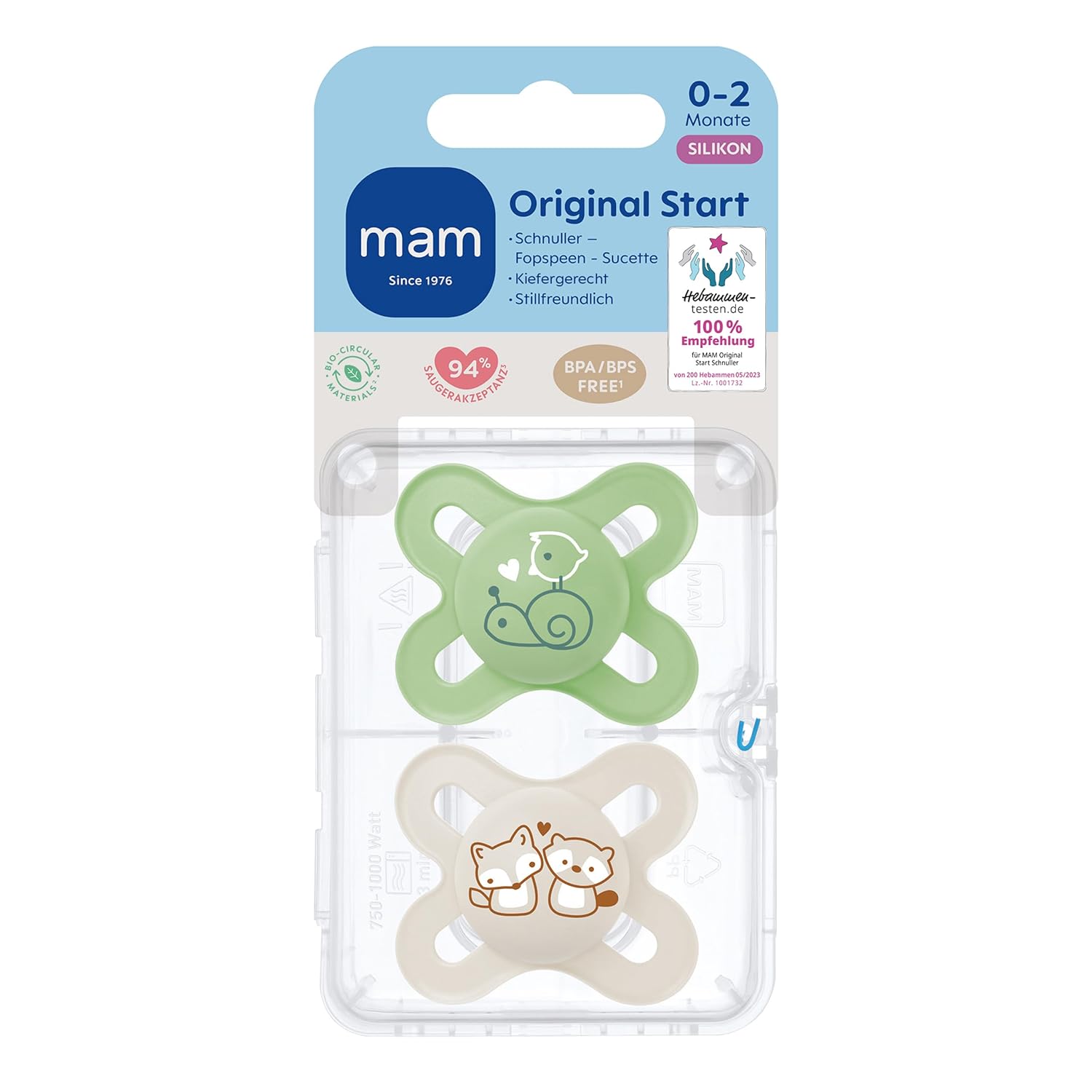 Detalle 2 de MAM Original Start Schnuller 0–2 Monate – sanft, stillfreundlich, zahnfreundlich