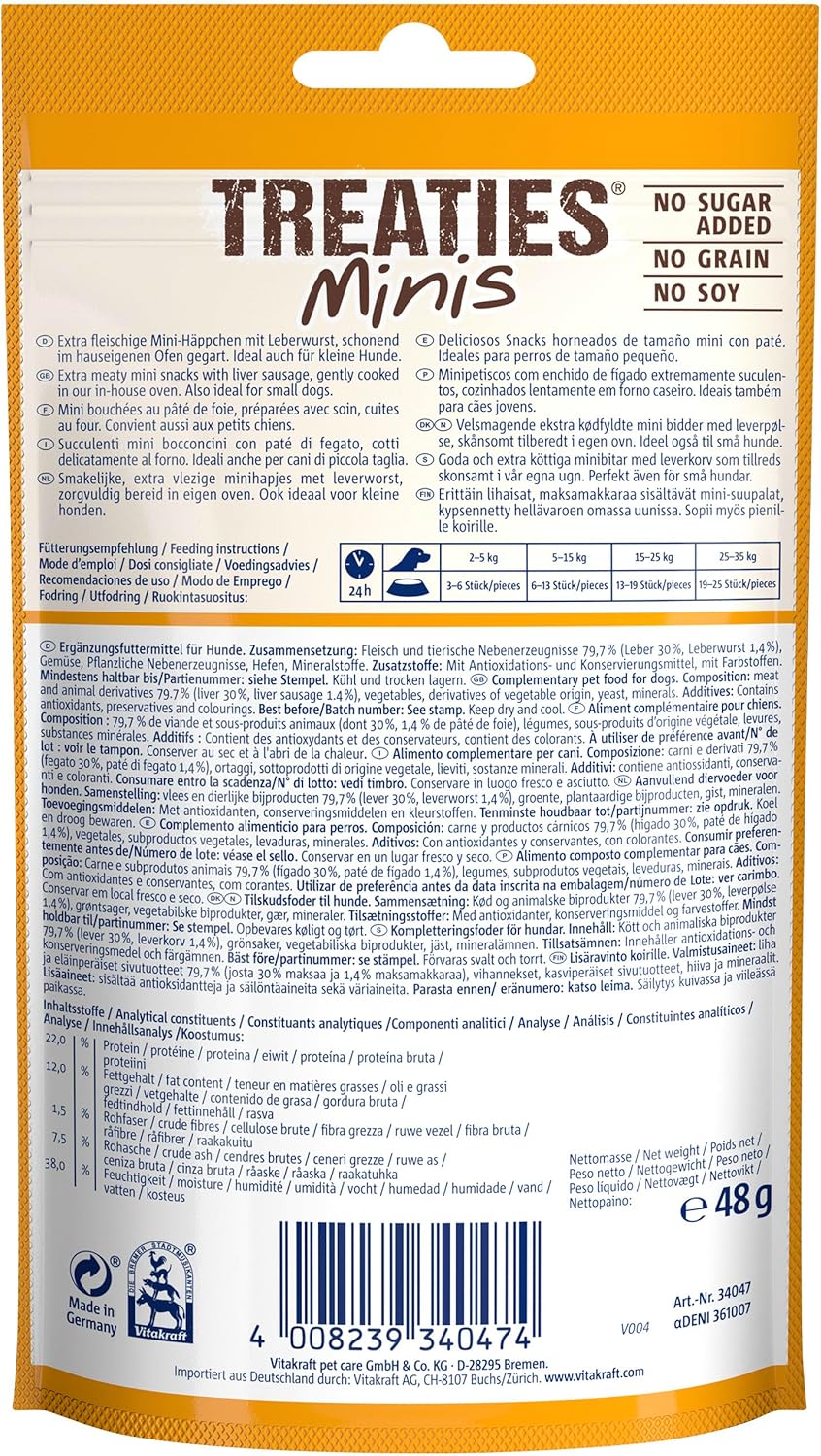 Thumbnail 6 de Vitakraft Treaties Minis Hundeleckerli mit Leberwurst-Geschmack – 8×48 g