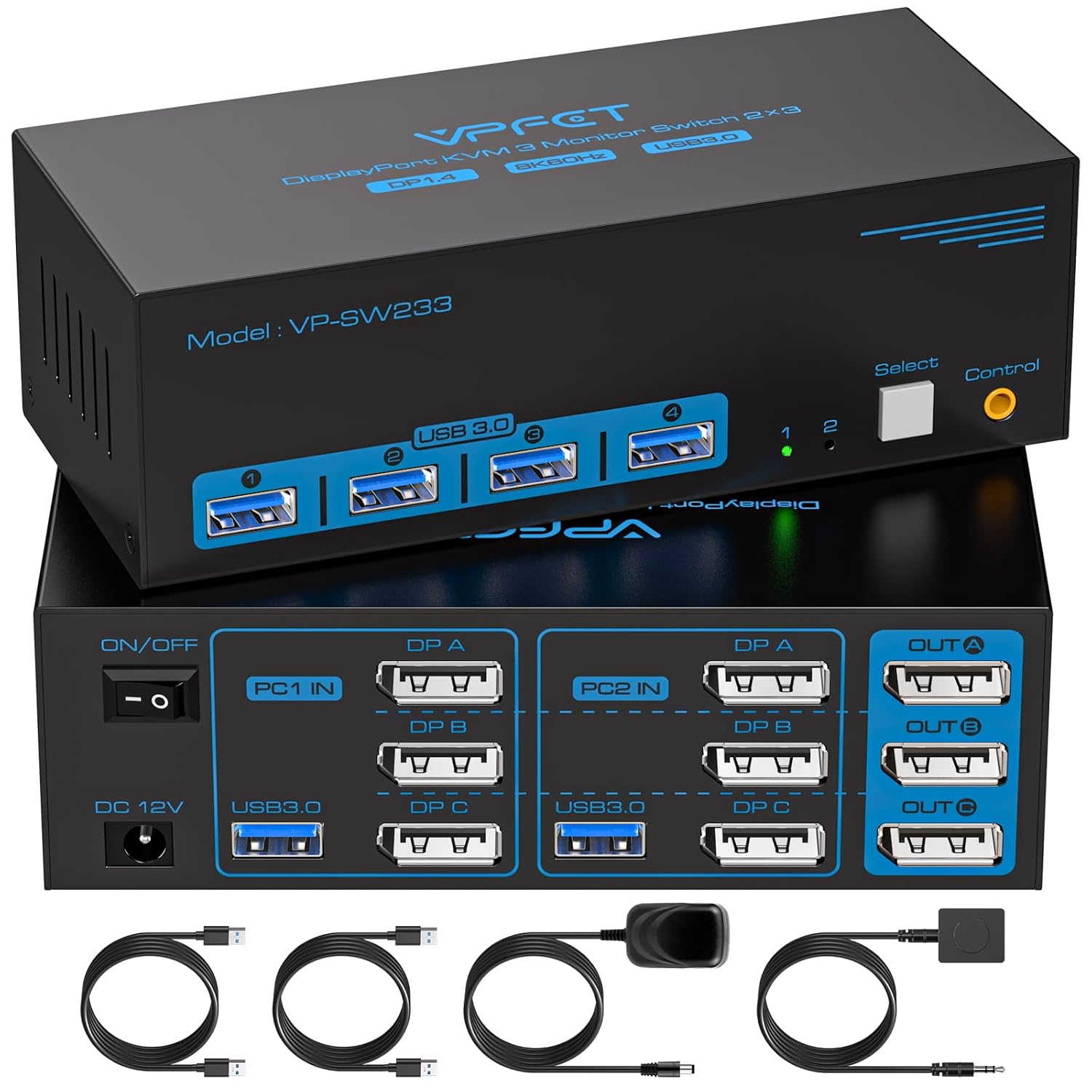 CMSTEDCD 8K60Hz KVM Switch 2 PCs