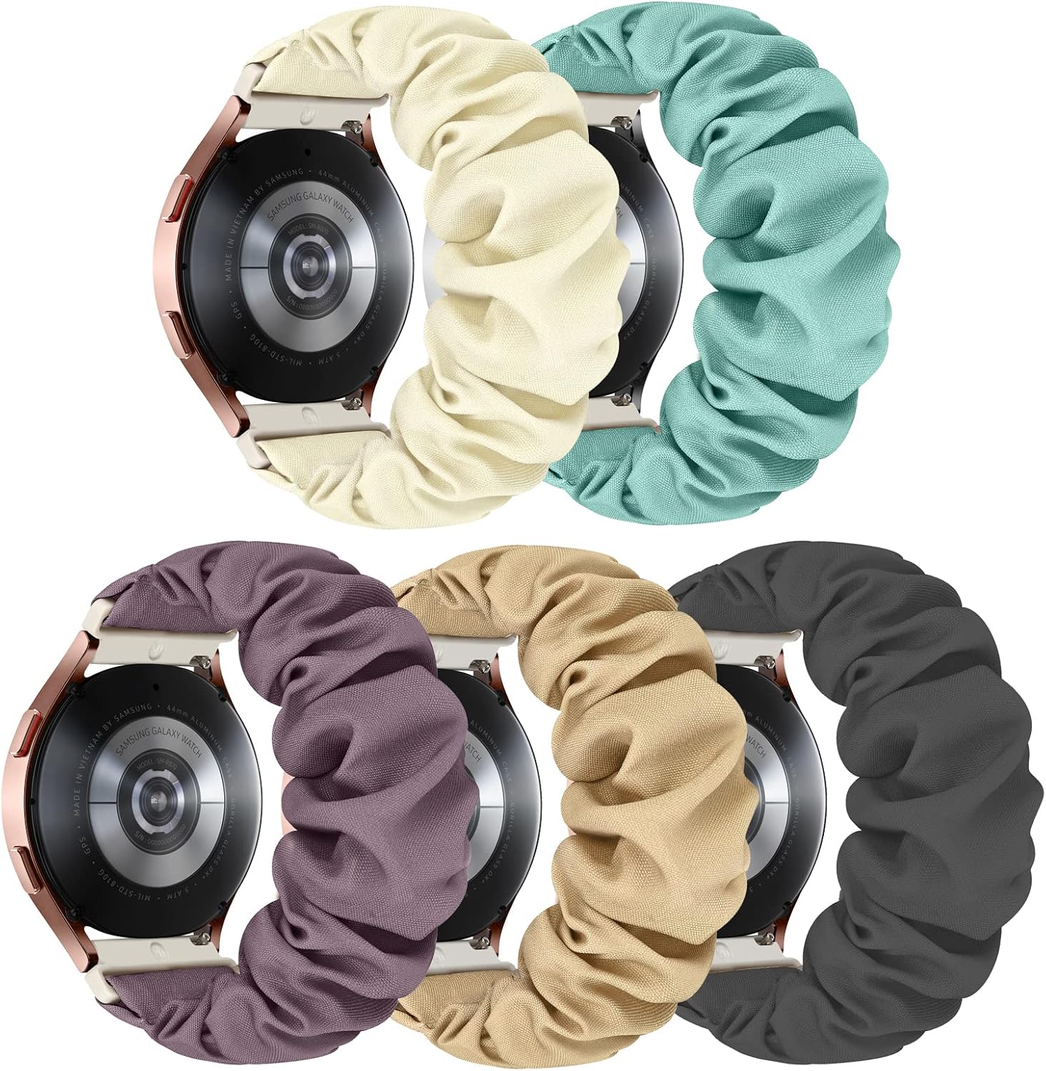 Detalle de DKGKOO 20mm Scrunchie Strap for Women for Samsung Galaxy Watch (Quick Release)