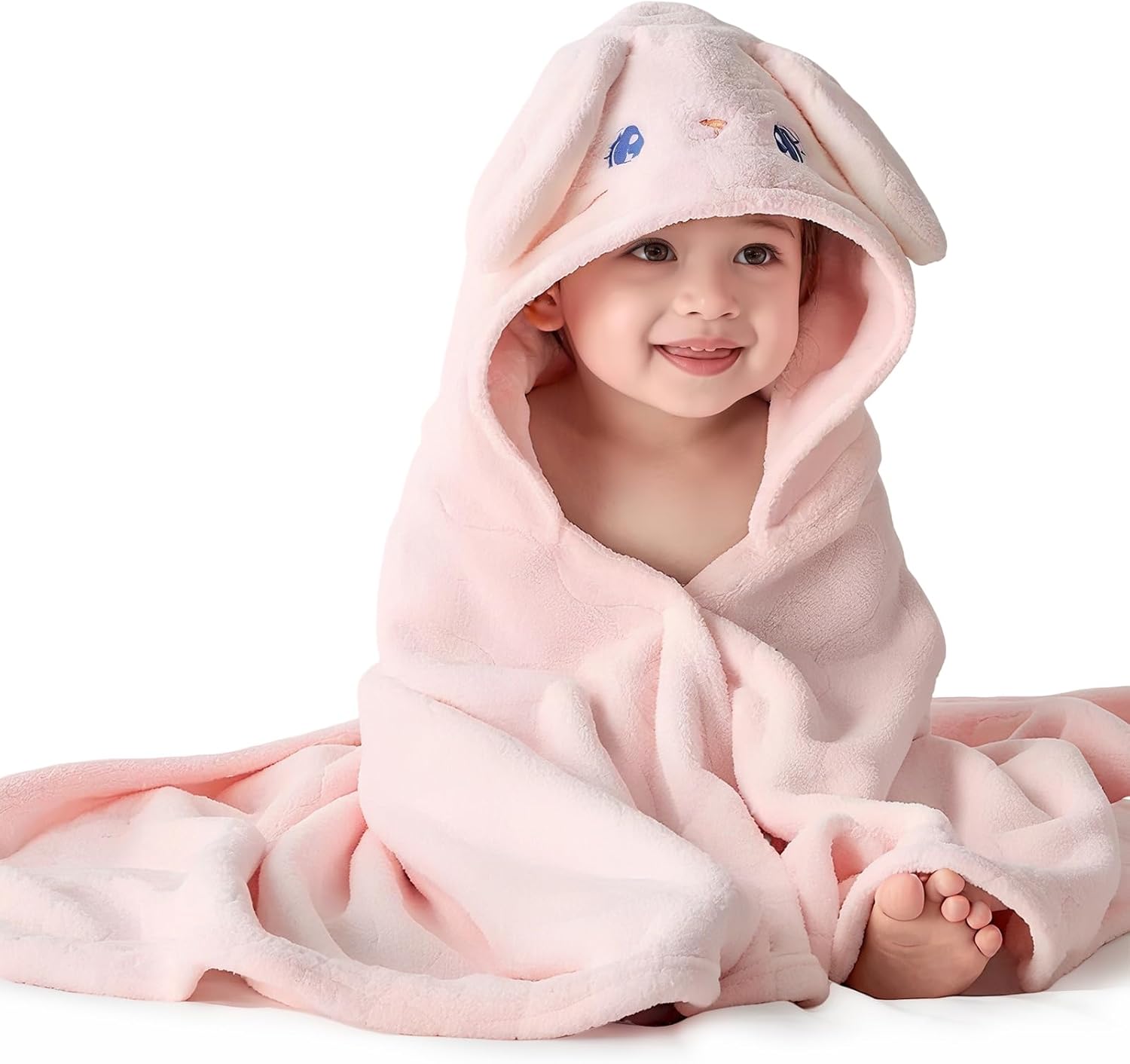 Thumbnail 4 de HAGOT Kapuzenhandtuch für Babys 80x80 cm – Babybadetuch aus Korallenvlies, Weiß
