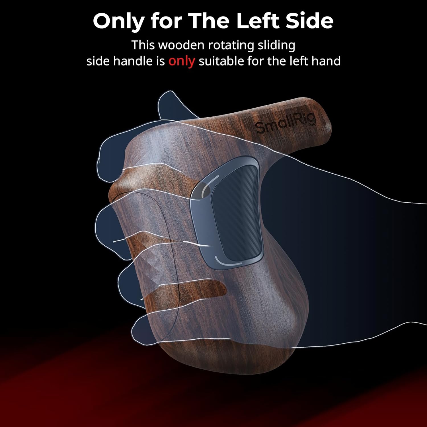 Detalle 2 de SMALLRIG 5161 Rotating Left-Side Wooden Handle
