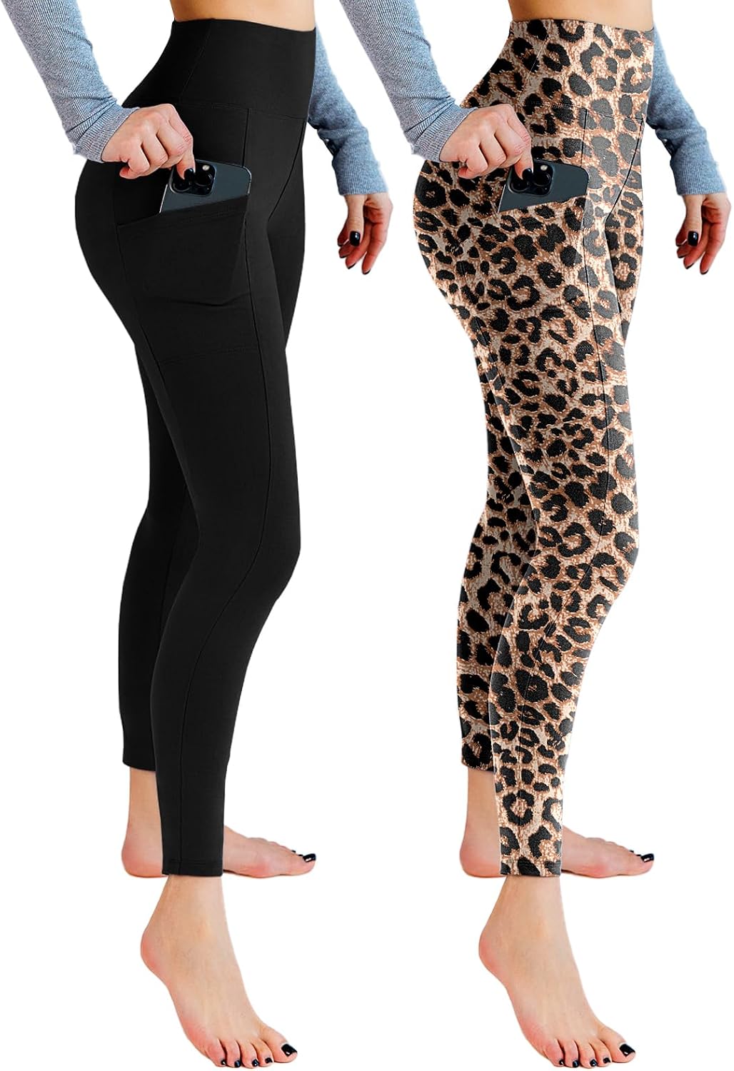 Detalle de Leafigure 2 Pack Gym Leggings for Women High Waist Opaque Leggings with Pockets for Workout Sport Yoga Running
Leafigure 2 Pack Gym Leggings for Women High…