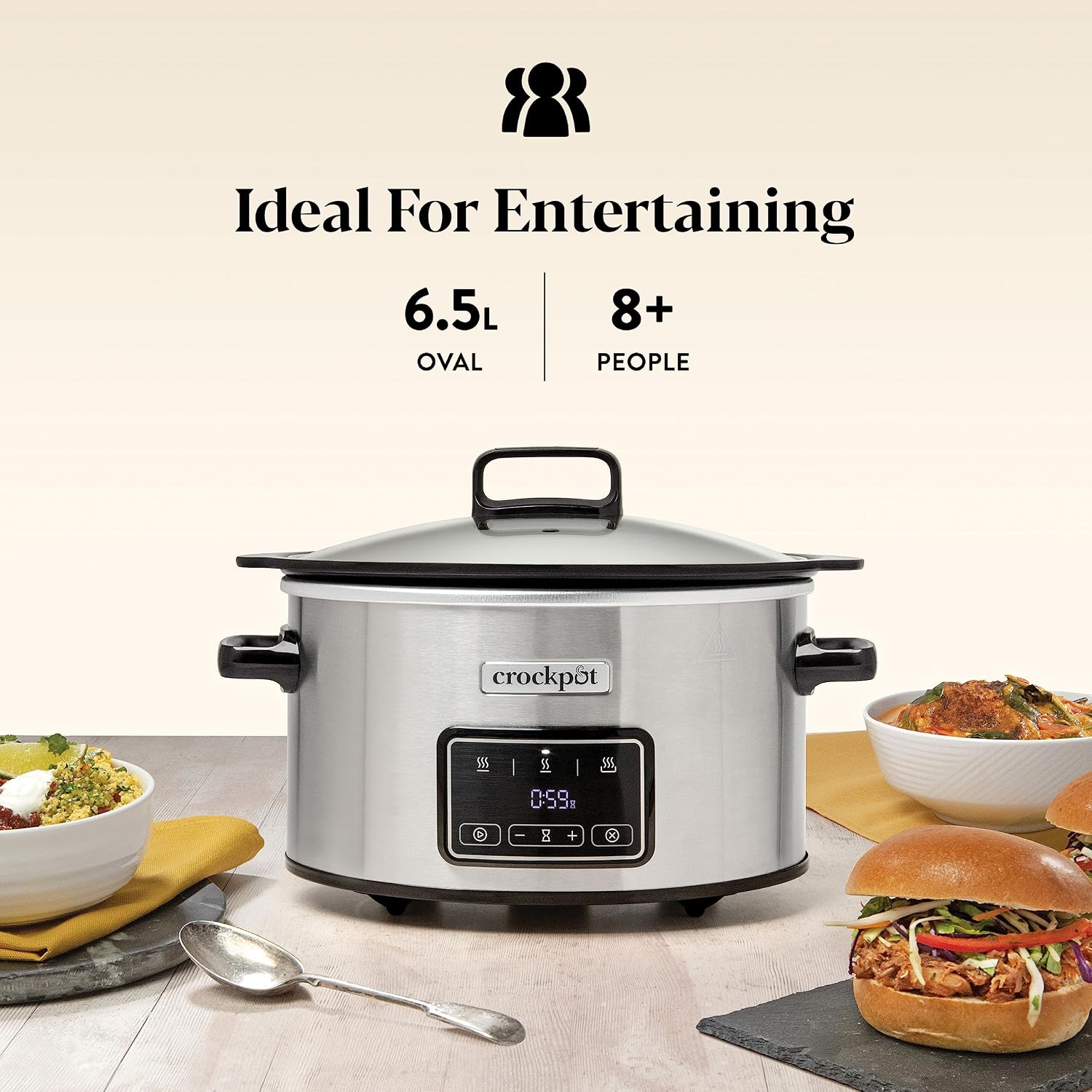 Detalle de Crock-Pot Sizzle & Stew Digital Slow Cooker 6.5 L (CSC112)