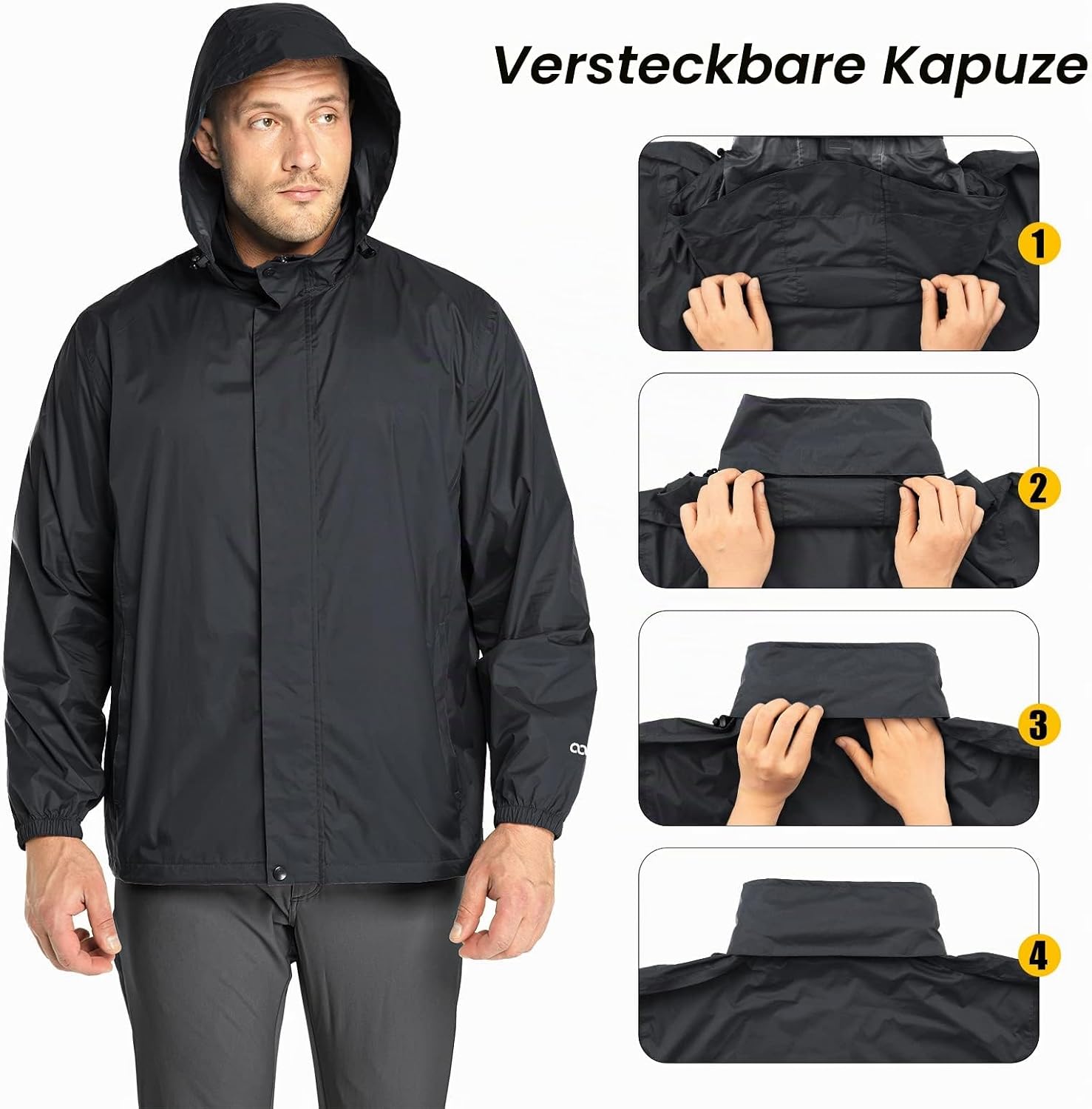 Detalle 2 de 33,000ft Regenjacke Herren 5.000 mm wasserdicht